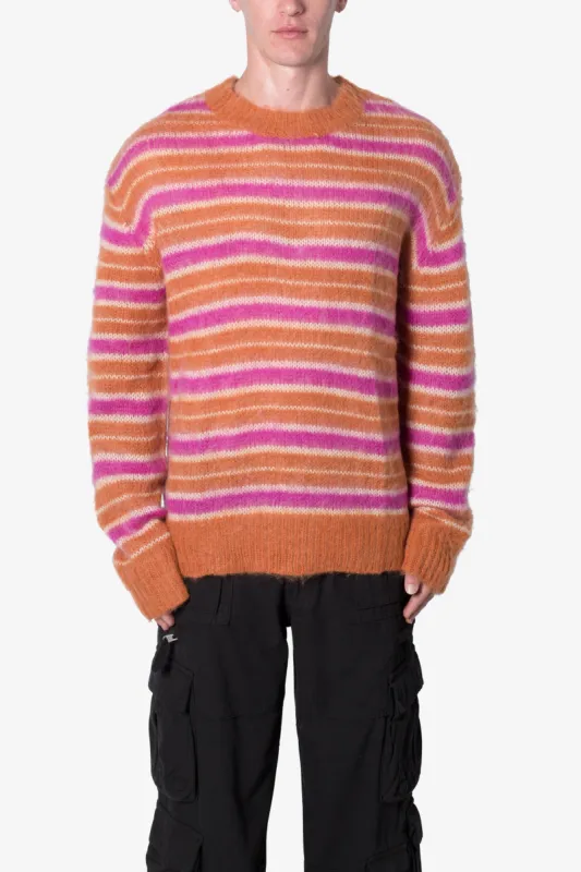 Striped Mohair Sweater - Orange sold by MNML
