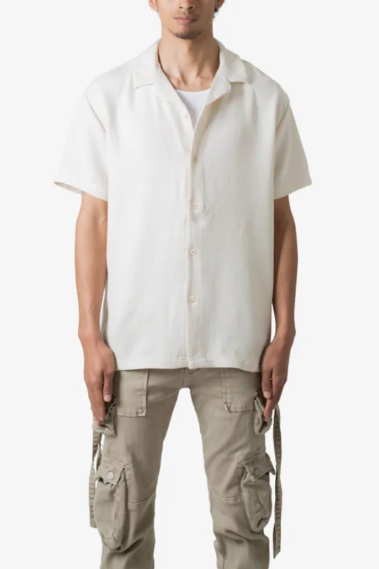 Linen Blend S/S Shirt - Off White sold by MNML