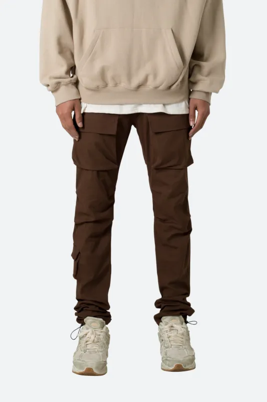 Twill Utility Cargos Pants - Brown sold by MNML