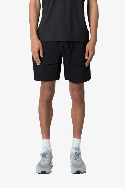 Nylon Cargo Shorts - Black sold by MNML