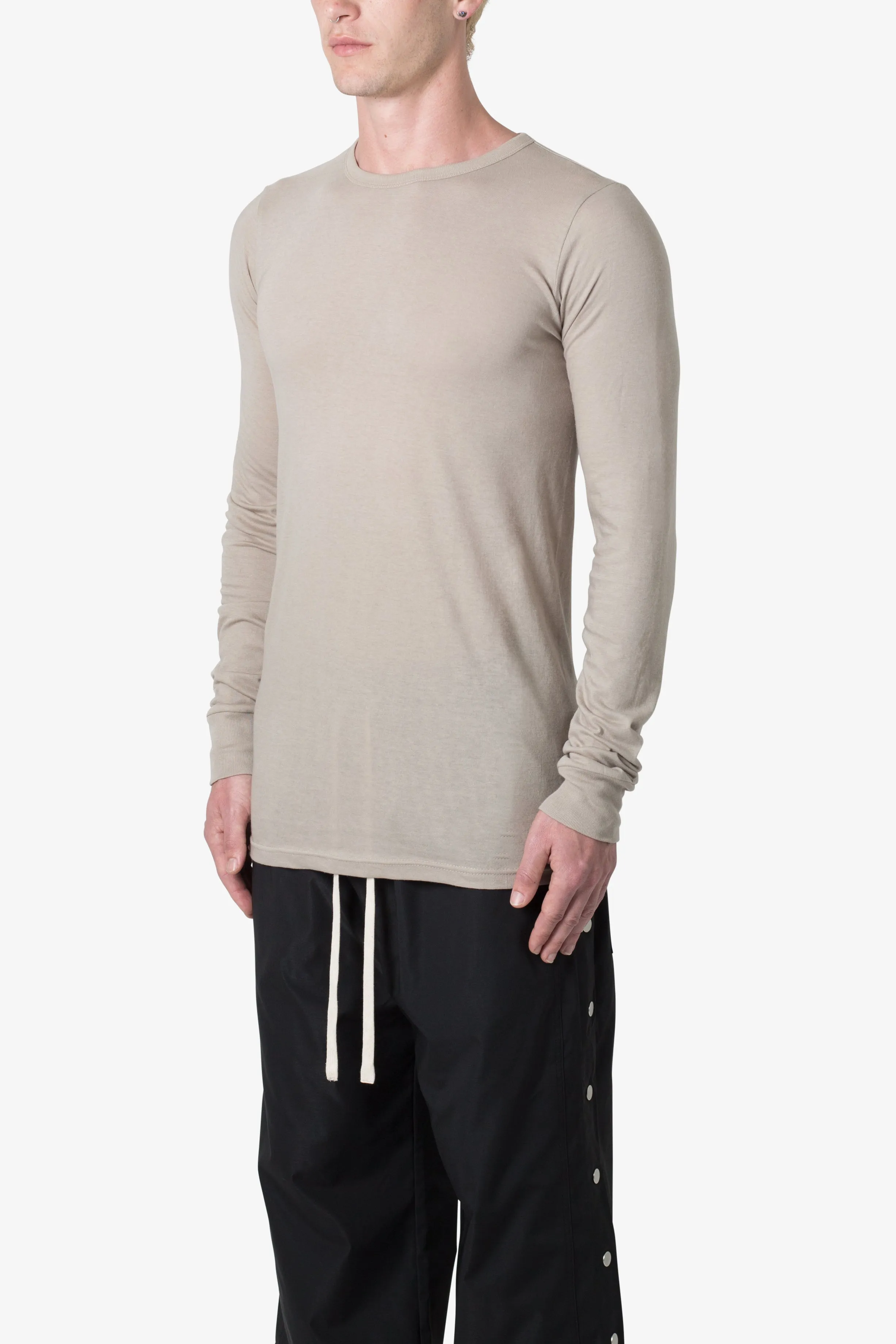 Sheer Knit Jersey L/S Tee - Bone sold by MNML product image thumbnail 3