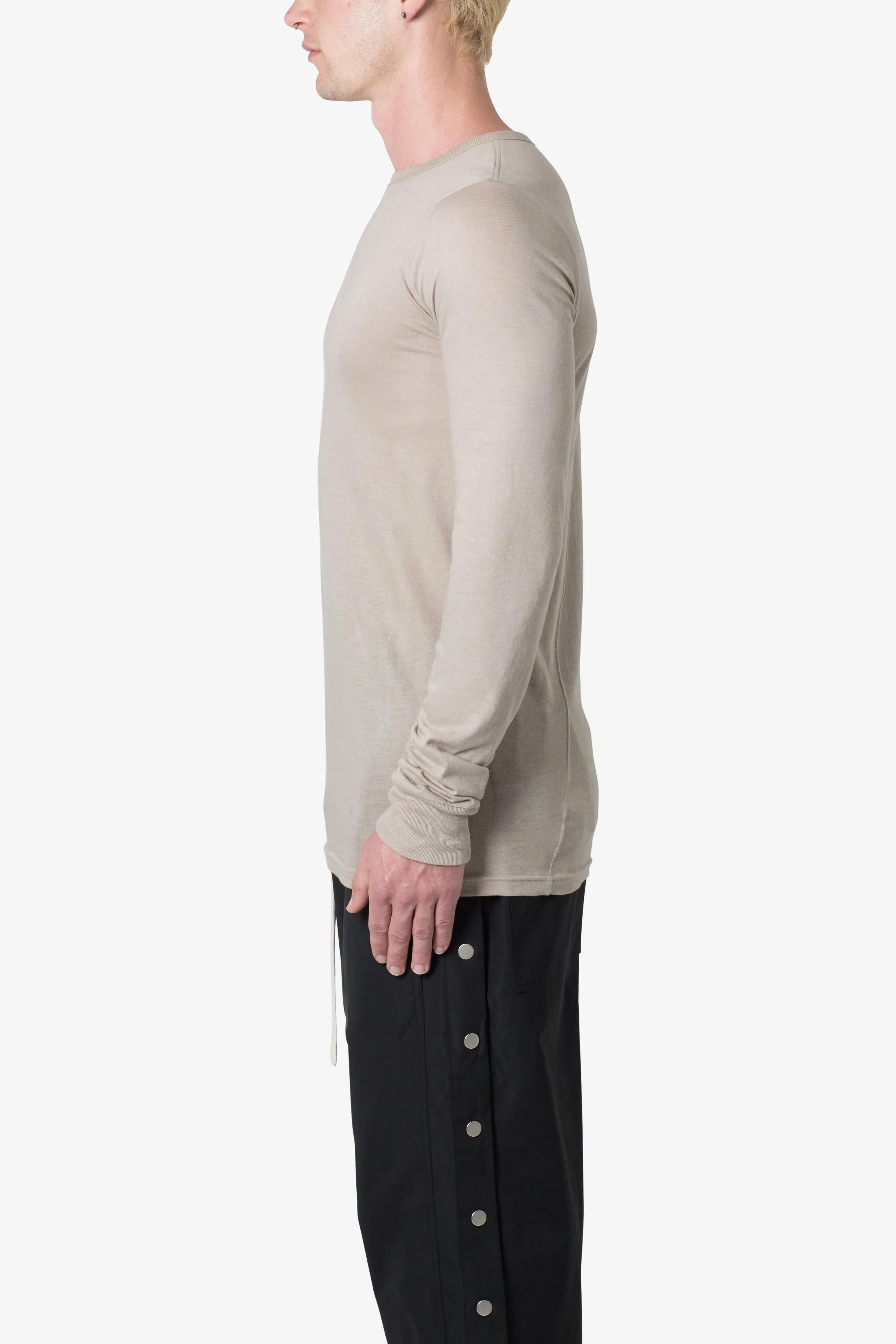 Sheer Knit Jersey L/S Tee - Bone sold by MNML product image thumbnail 4