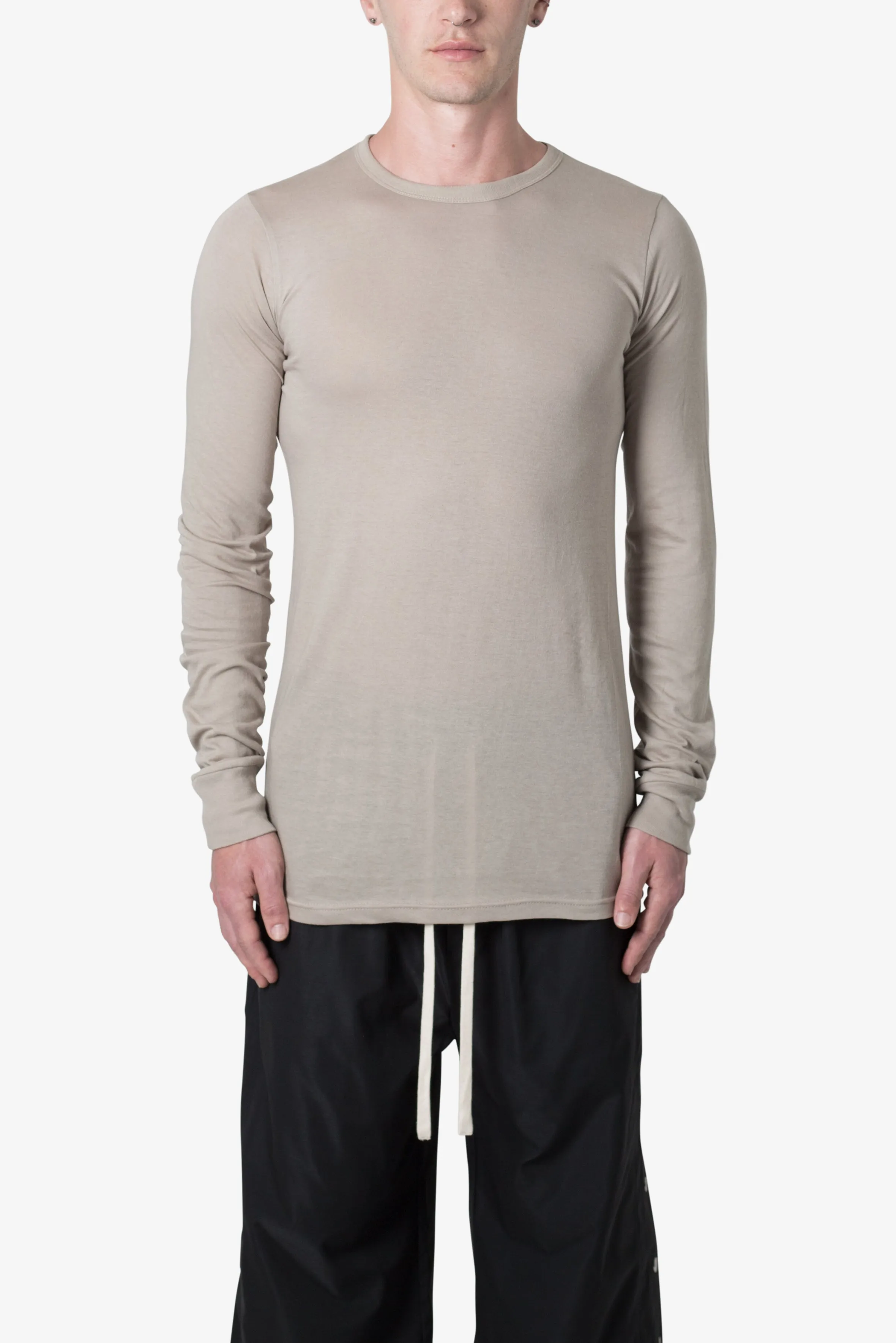 Sheer Knit Jersey L/S Tee - Bone sold by MNML