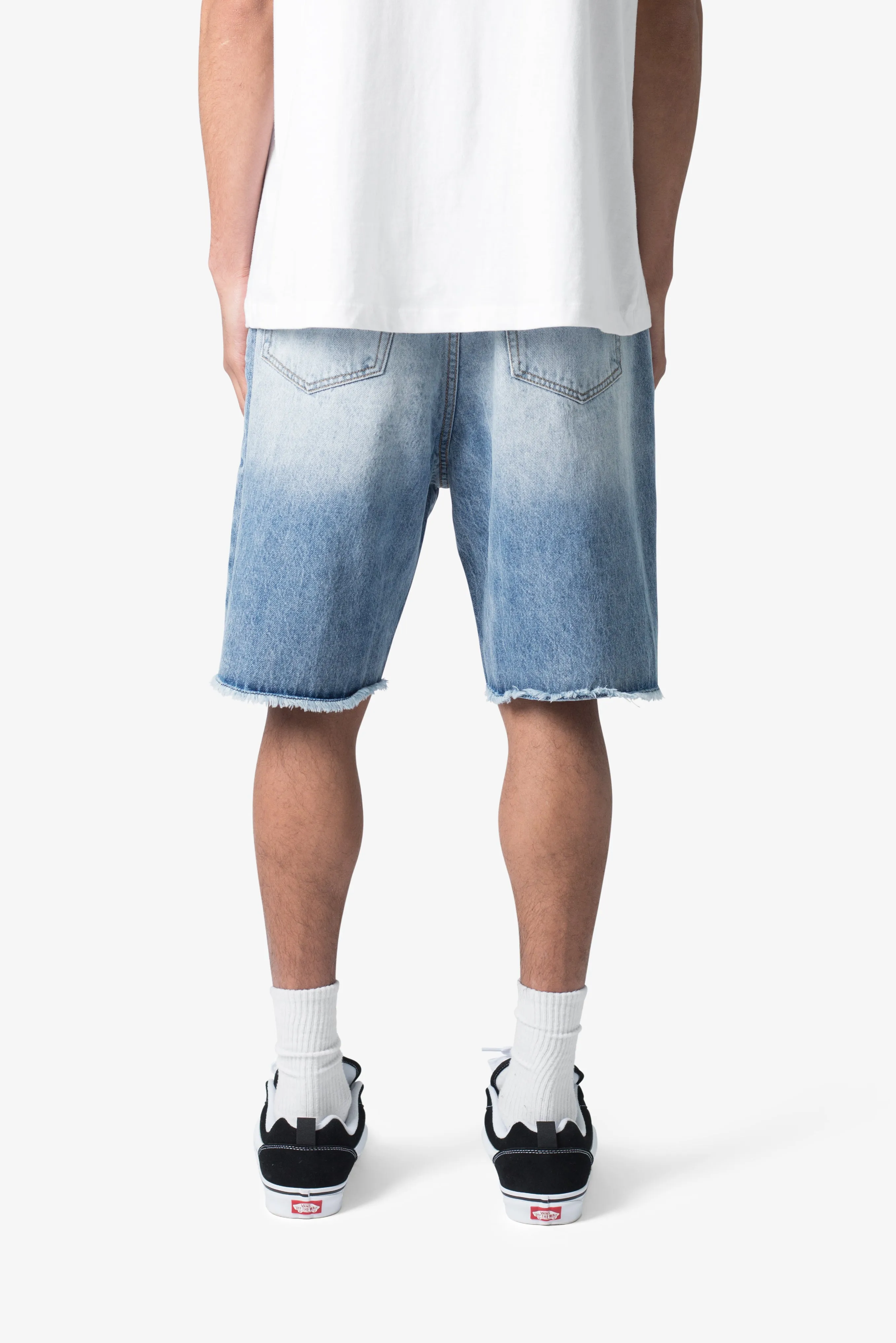 Baggy Rip Denim Shorts - Vintage Blue sold by MNML product image thumbnail 5