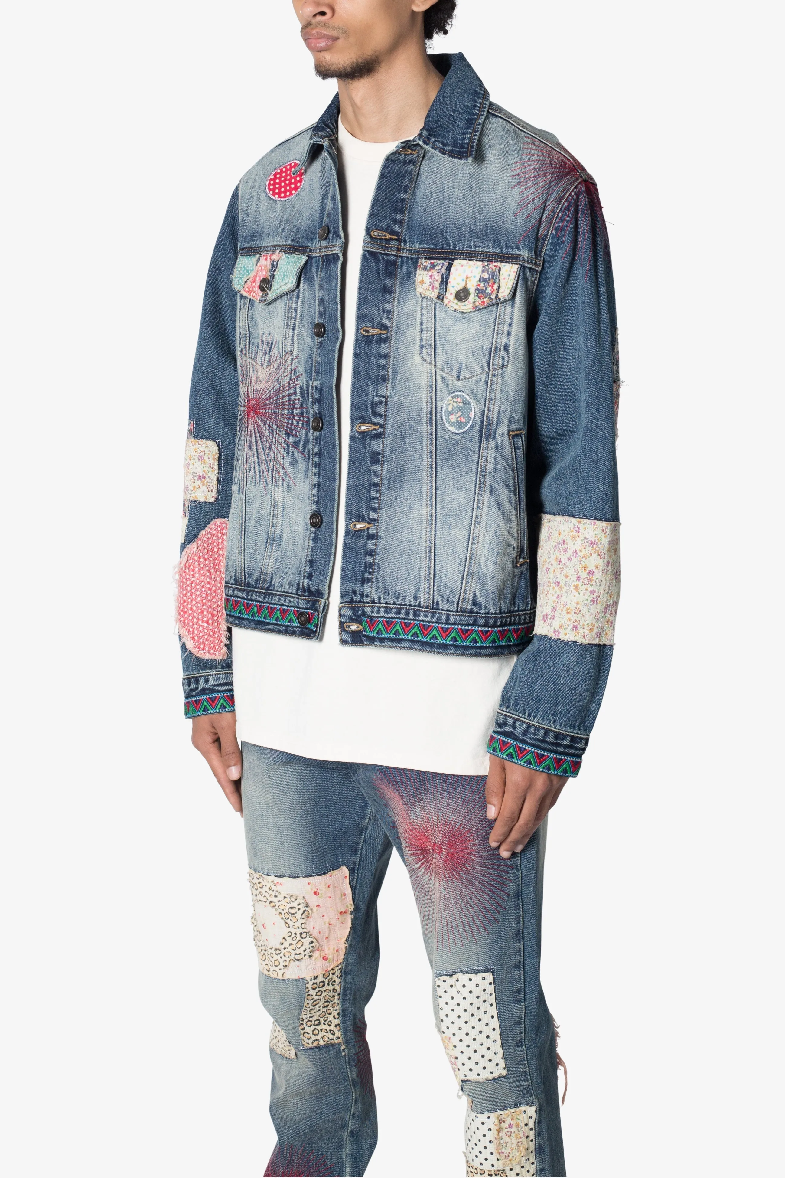 Rugged Trucker Jacket - Blue sold by MNML product image thumbnail 3