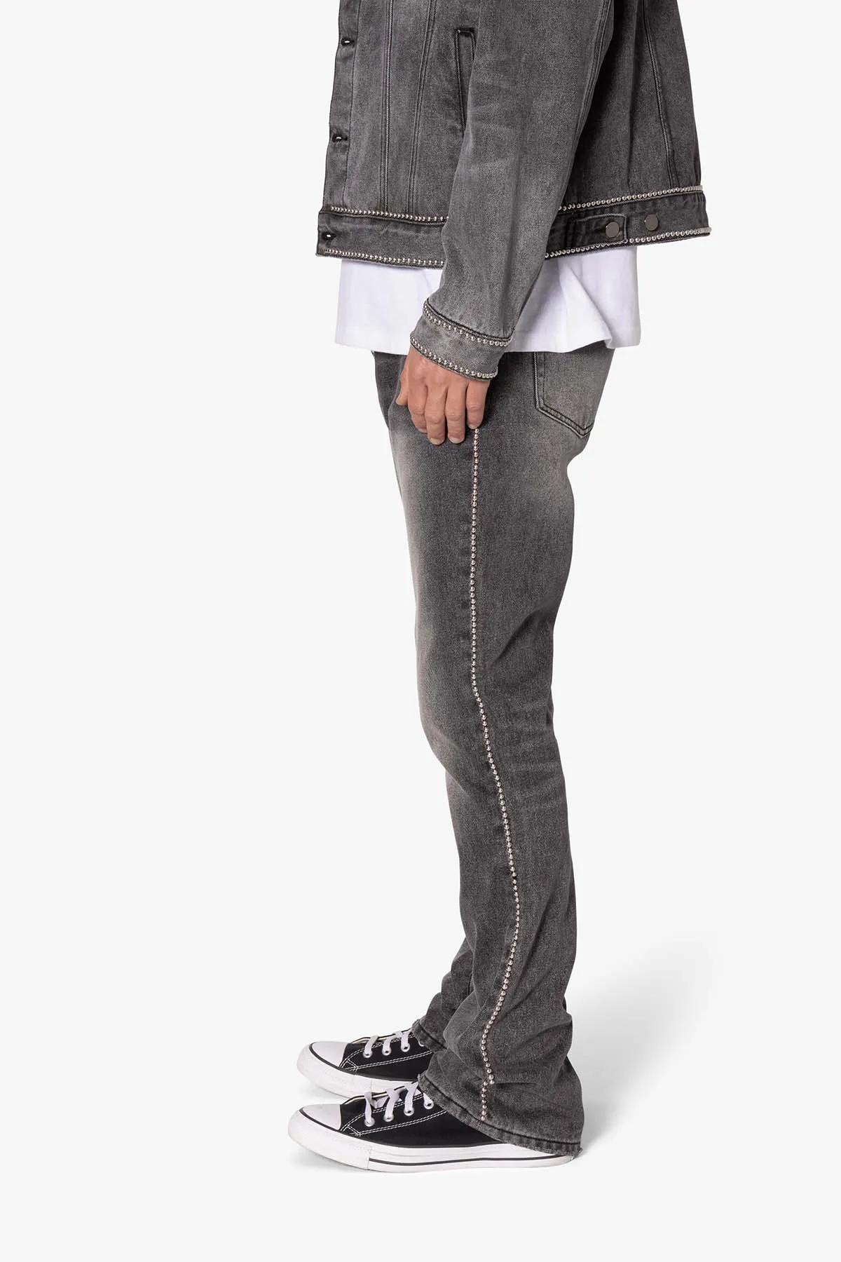 B661 Flat Studded Flare Denim - Vintage Black sold by MNML product image thumbnail 5