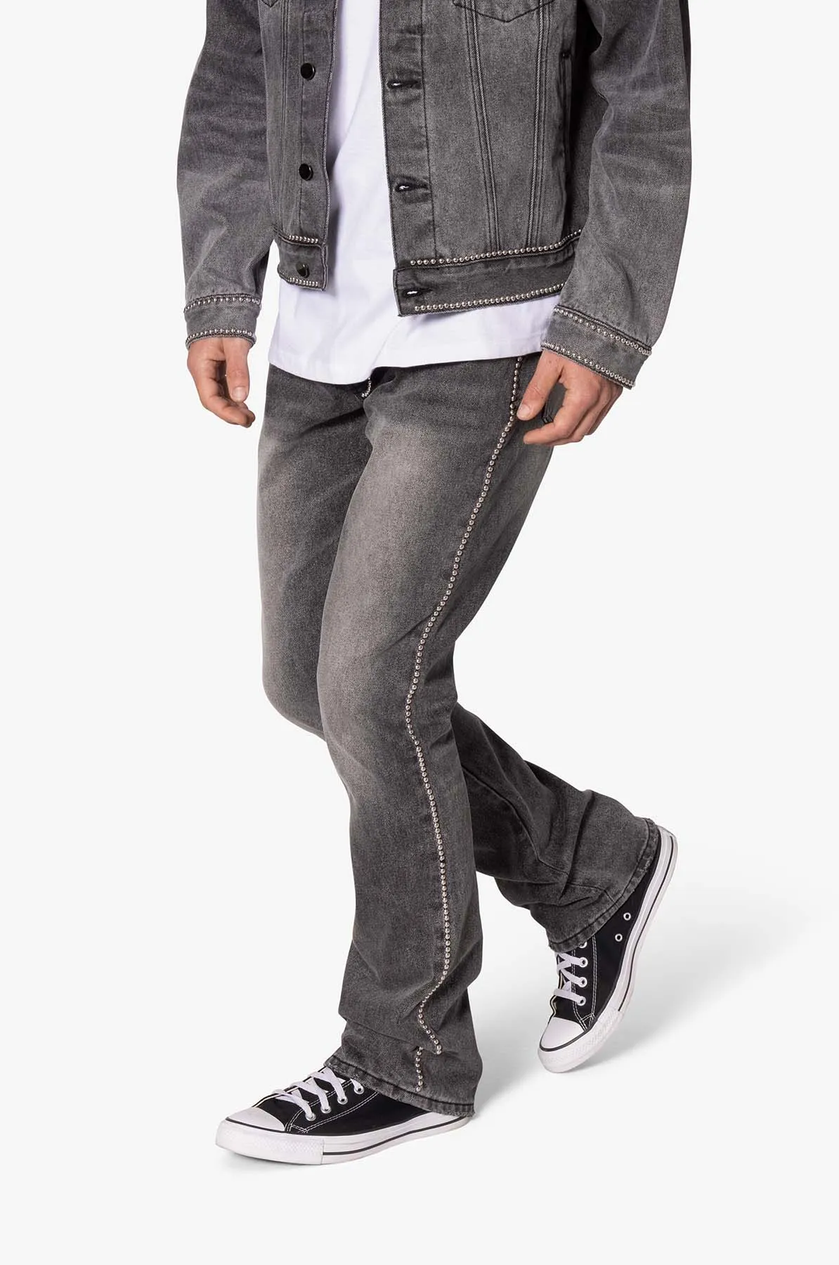 B661 Flat Studded Flare Denim - Vintage Black sold by MNML product image thumbnail 2