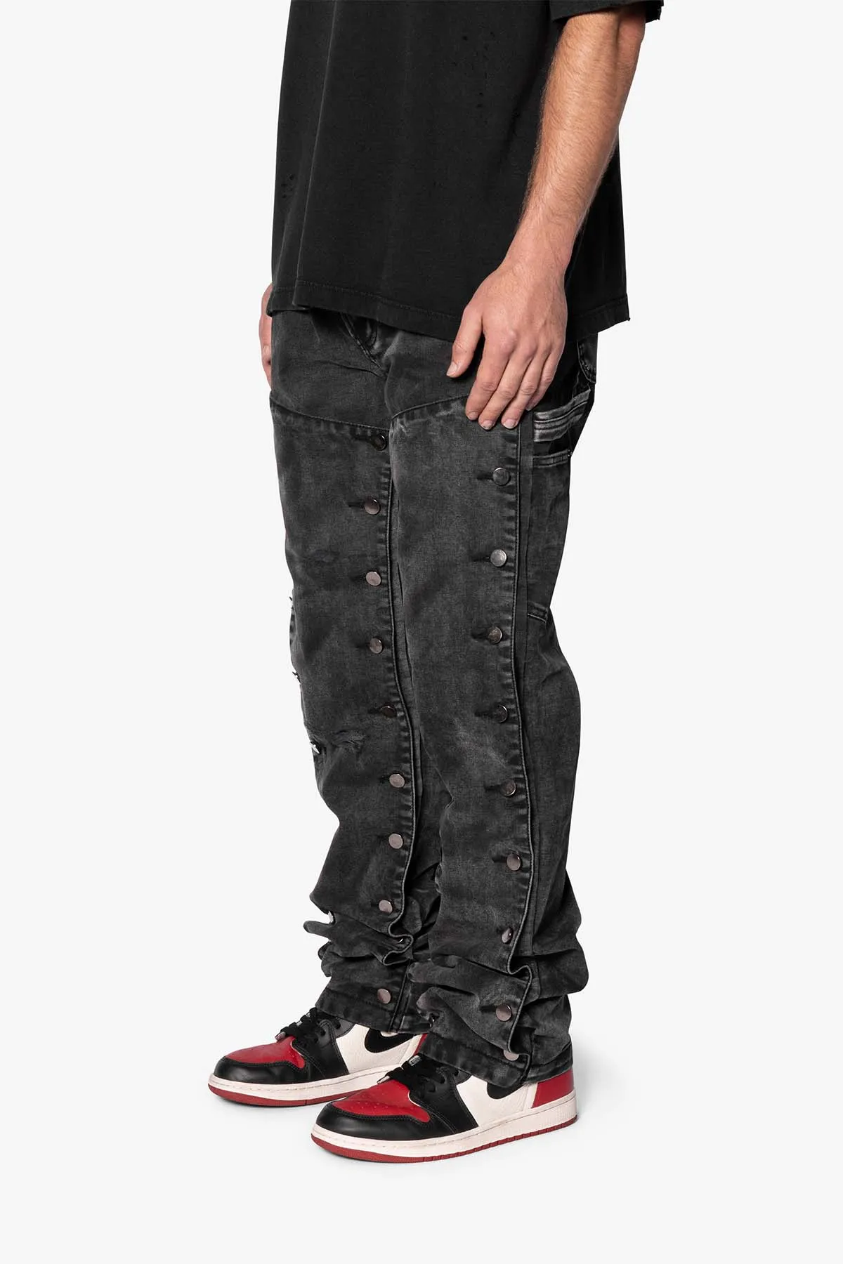 V624 Snap Off Baggy Pants - Vintage Black sold by MNML product image thumbnail 3