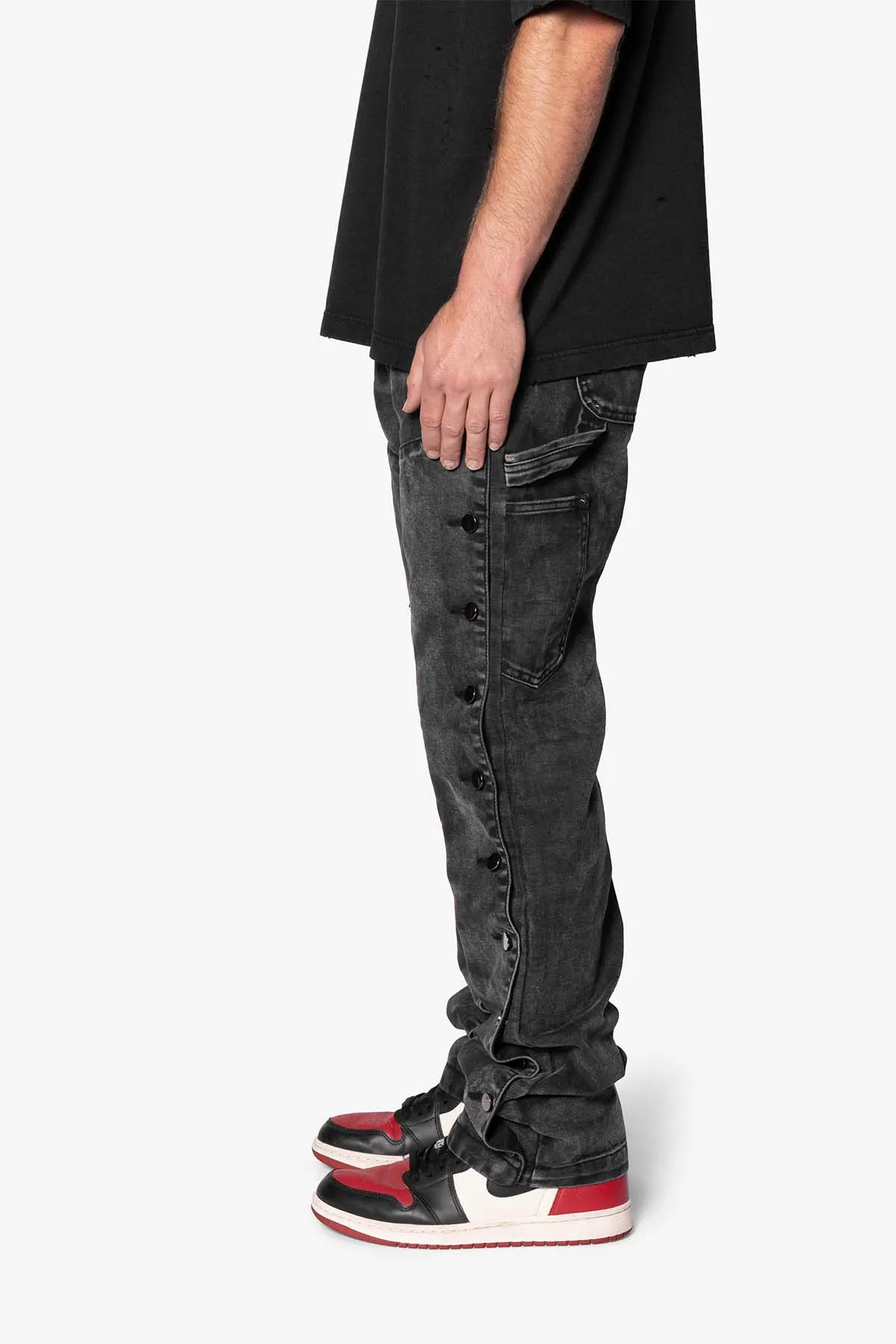 V624 Snap Off Baggy Pants - Vintage Black sold by MNML product image thumbnail 4