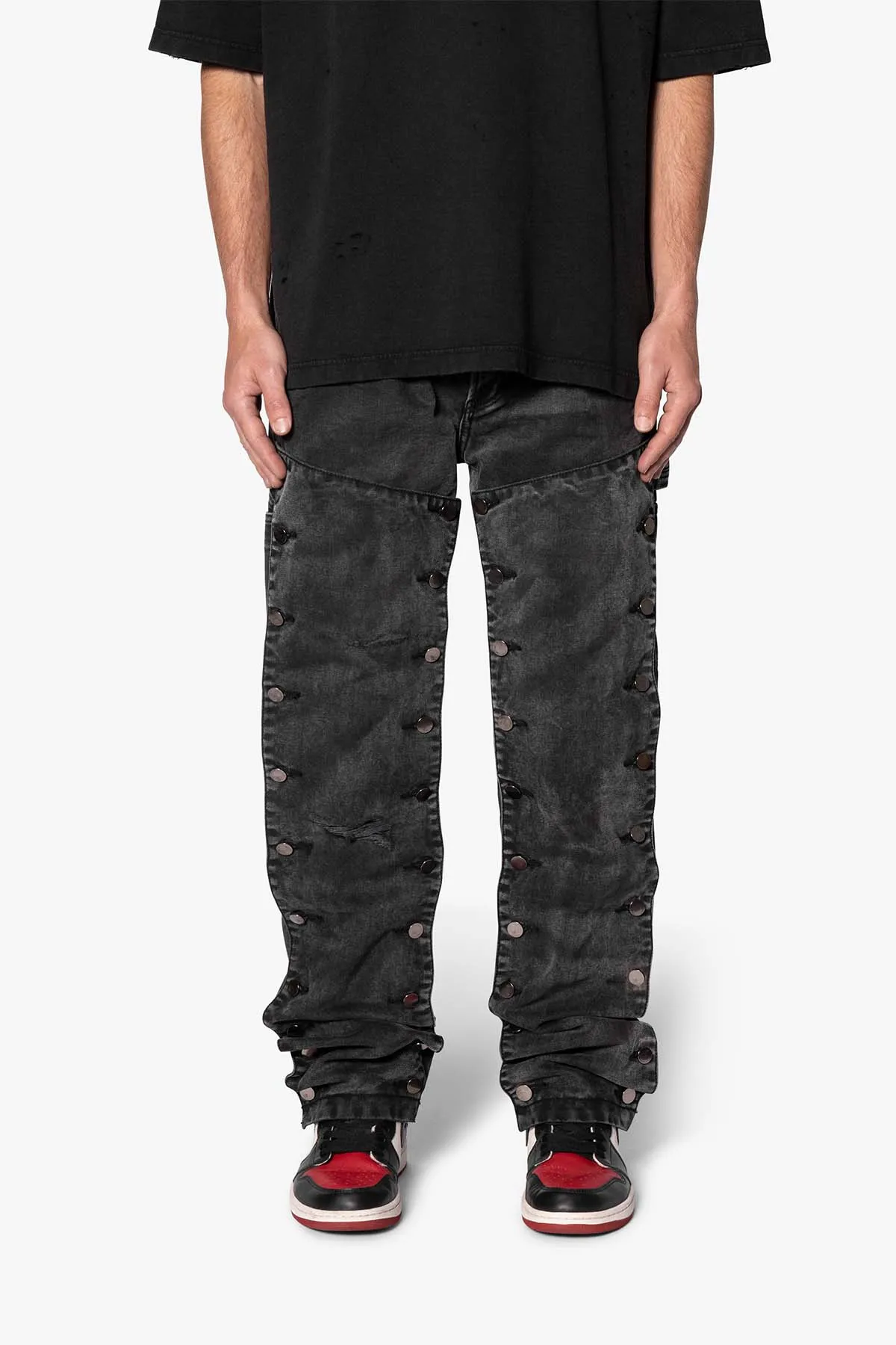 V624 Snap Off Baggy Pants - Vintage Black sold by MNML product image thumbnail 2