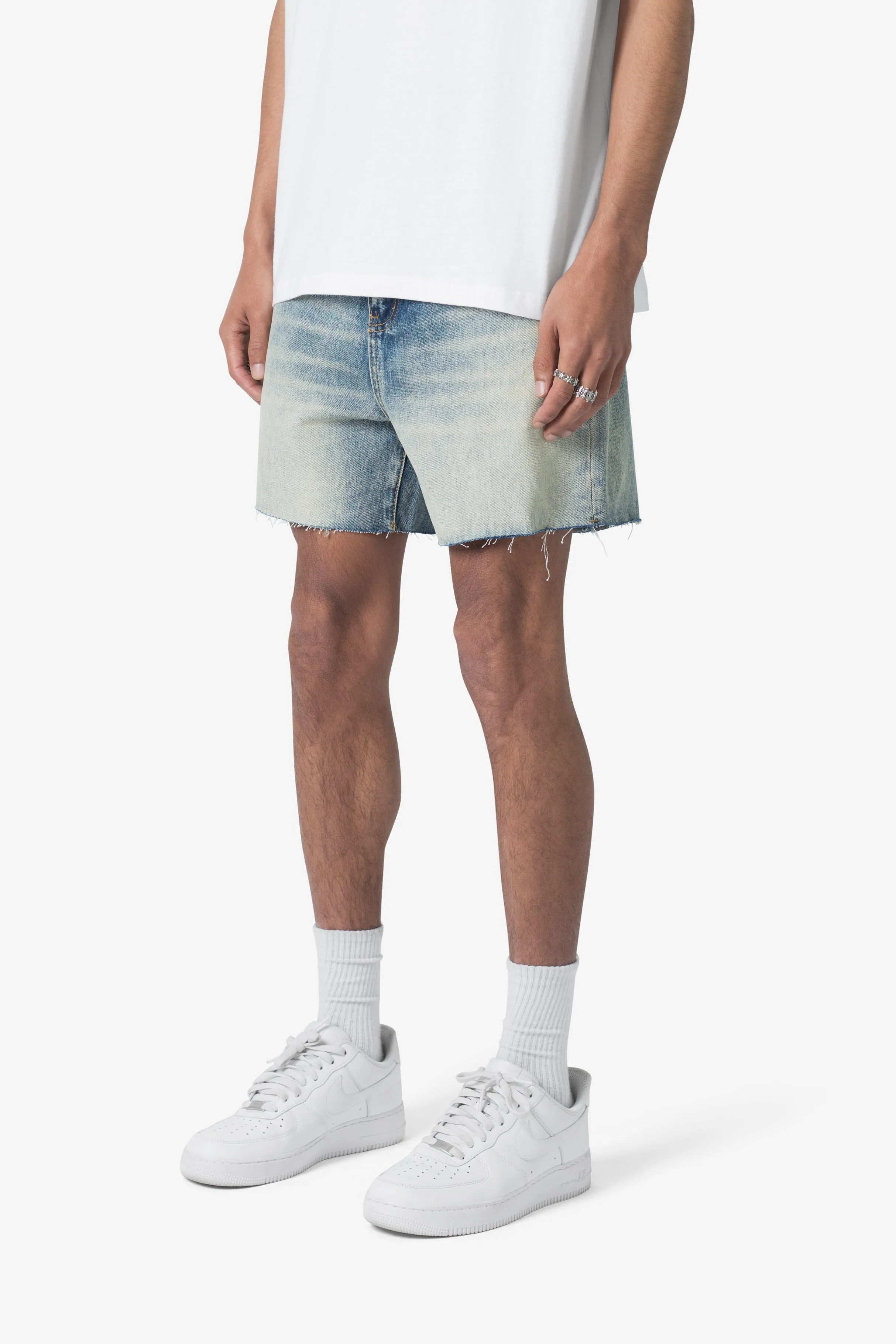 Cut Off Denim Shorts - Blue sold by MNML product image thumbnail 3