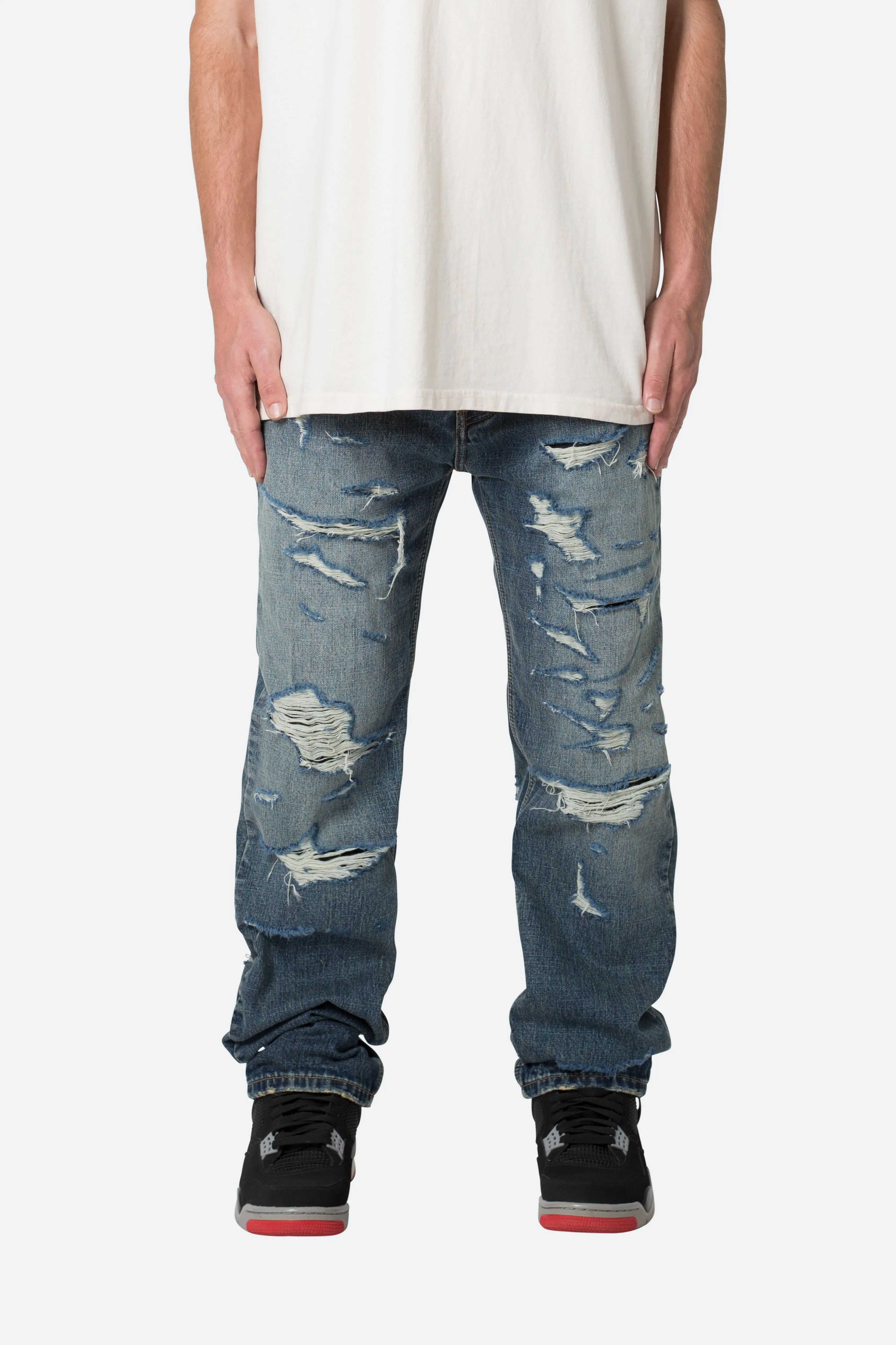 V567 Baggy Destroyed Denim - Blue sold by MNML product image thumbnail 2