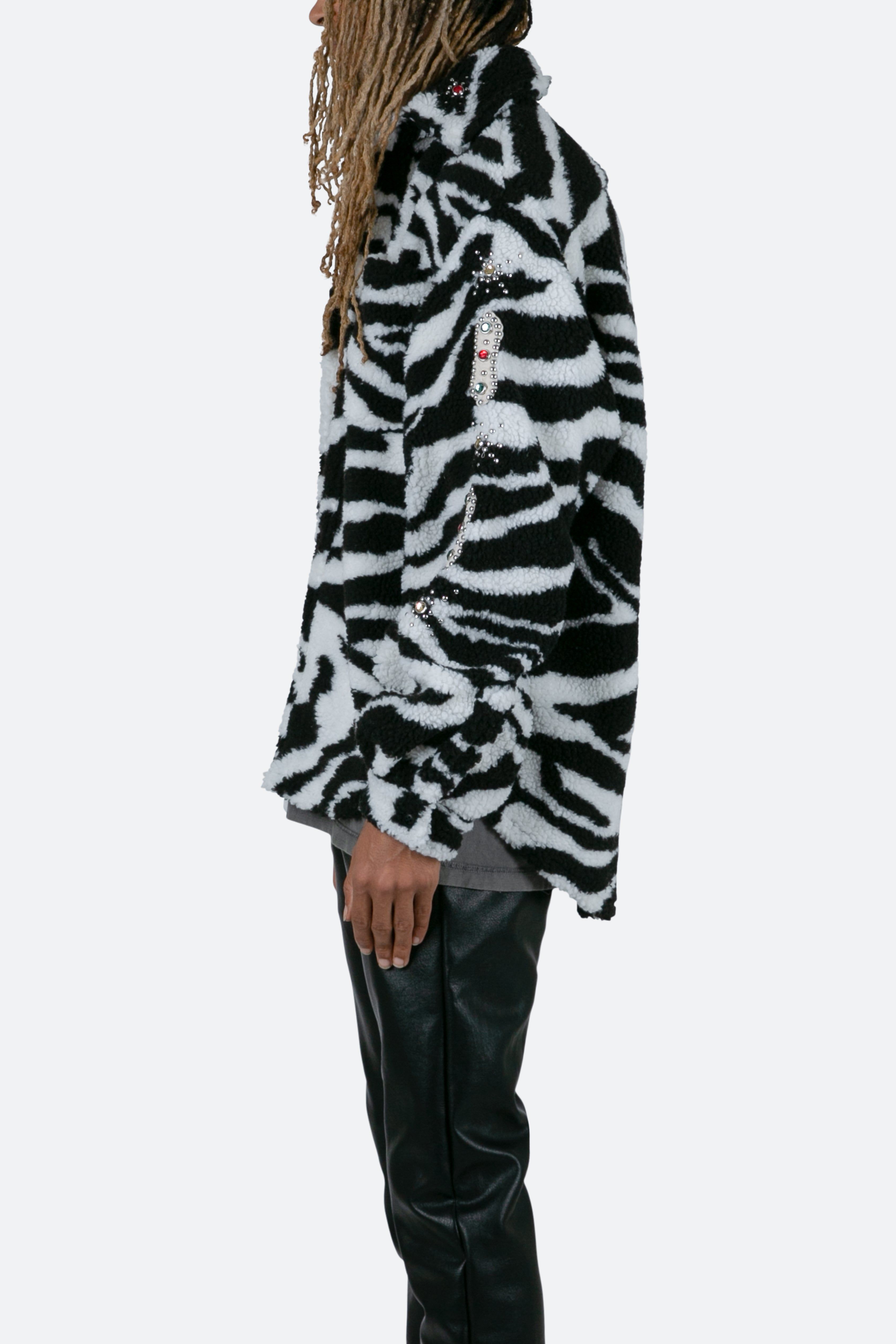 Jewel Sherpa Jacket - Zebra sold by MNML product image thumbnail 5