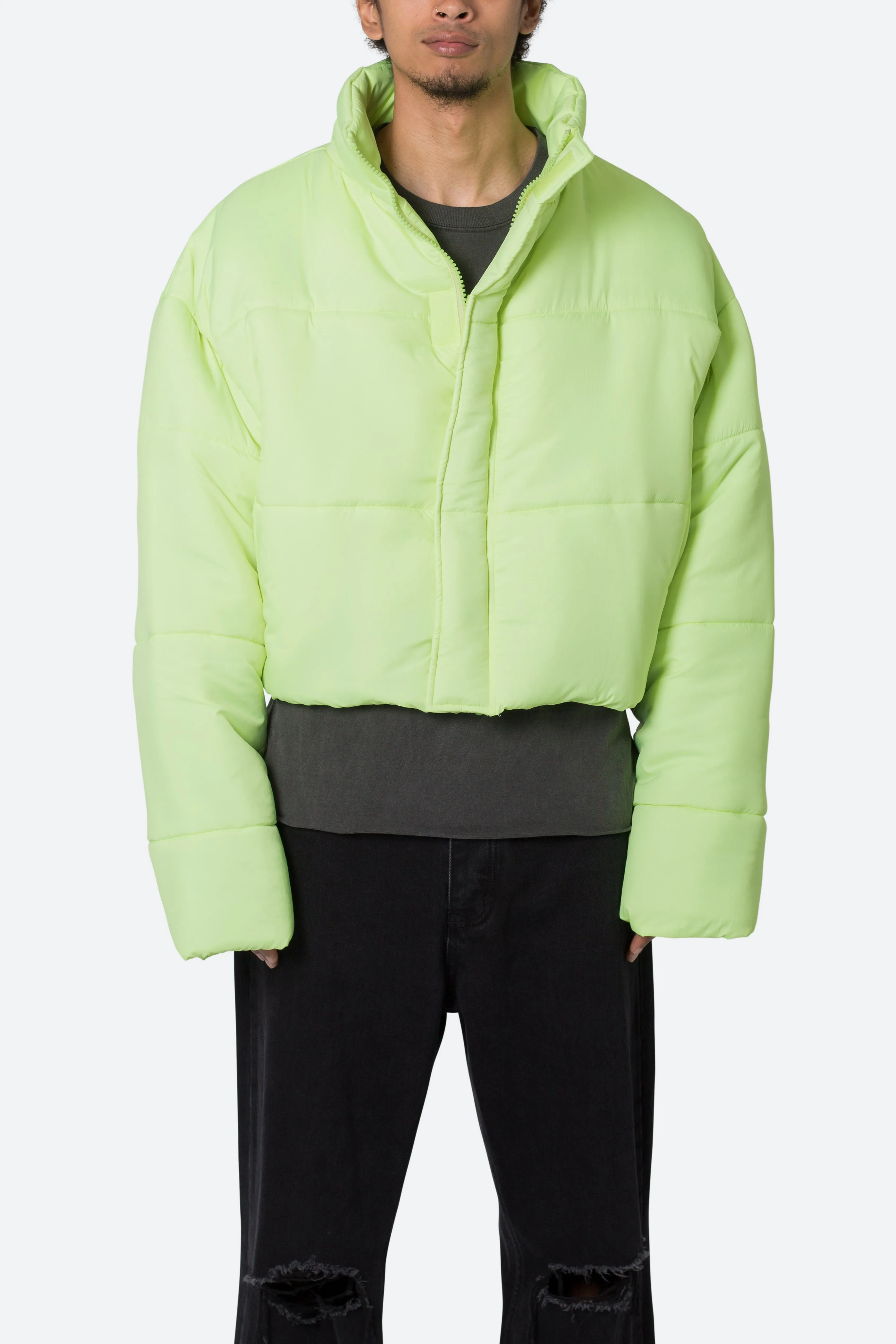 Cropped Puffer II Jacket - Green sold by MNML product image thumbnail 2