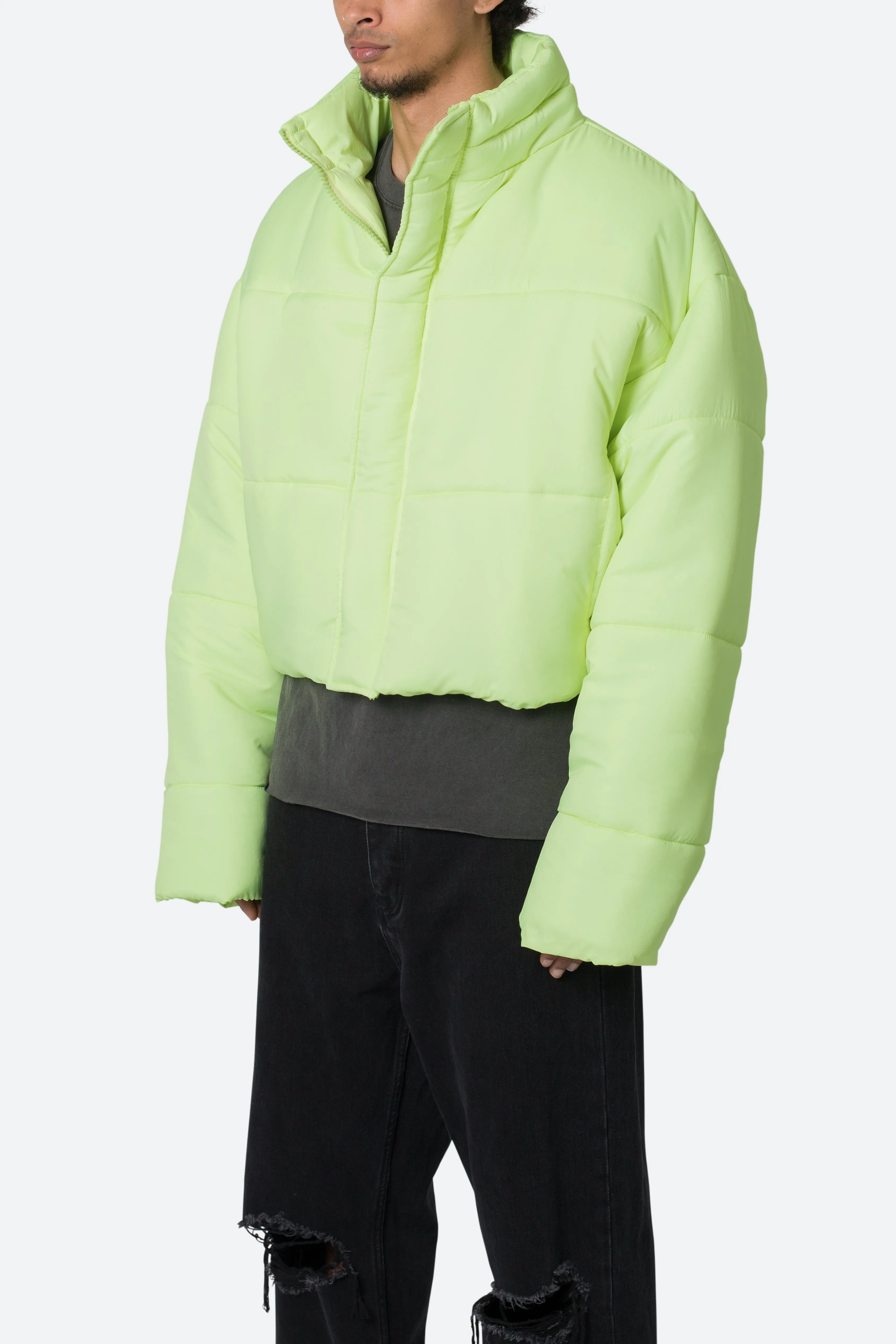 Cropped Puffer II Jacket - Green sold by MNML product image thumbnail 3