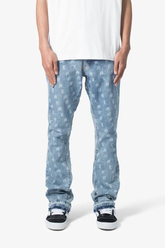 B639 Old English Flare Denim - Medium Blue sold by MNML