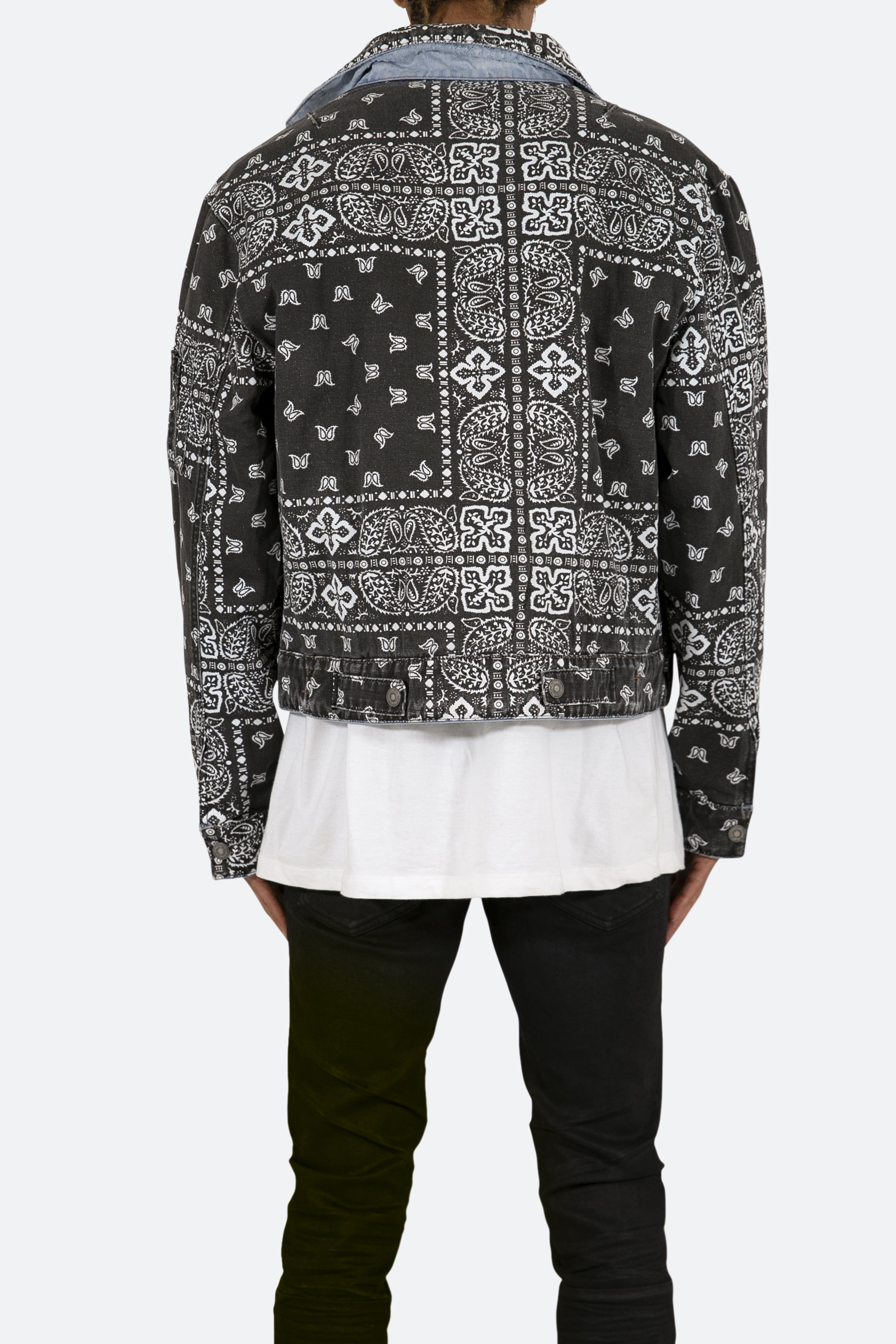 Reversible Paisley Trucker Jacket - Blue/Black sold by MNML product image thumbnail 6