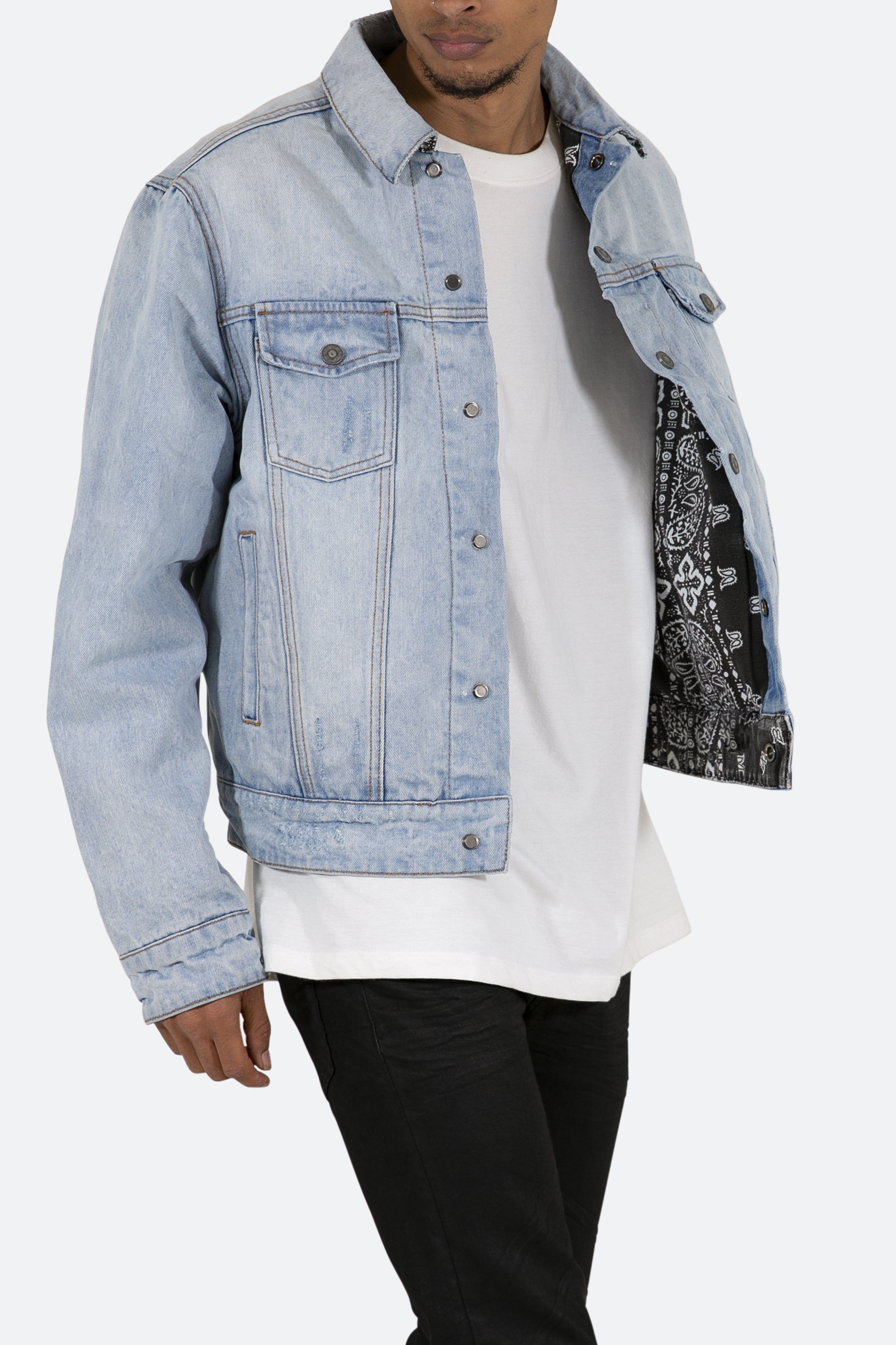 Reversible Paisley Trucker Jacket - Blue/Black sold by MNML product image thumbnail 3