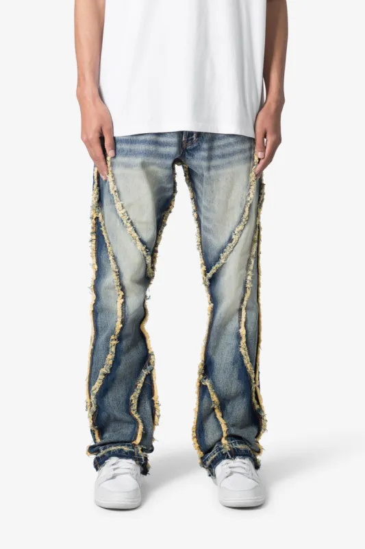 B638 Ethereal Flare Rip Denim - Medium Blue sold by MNML