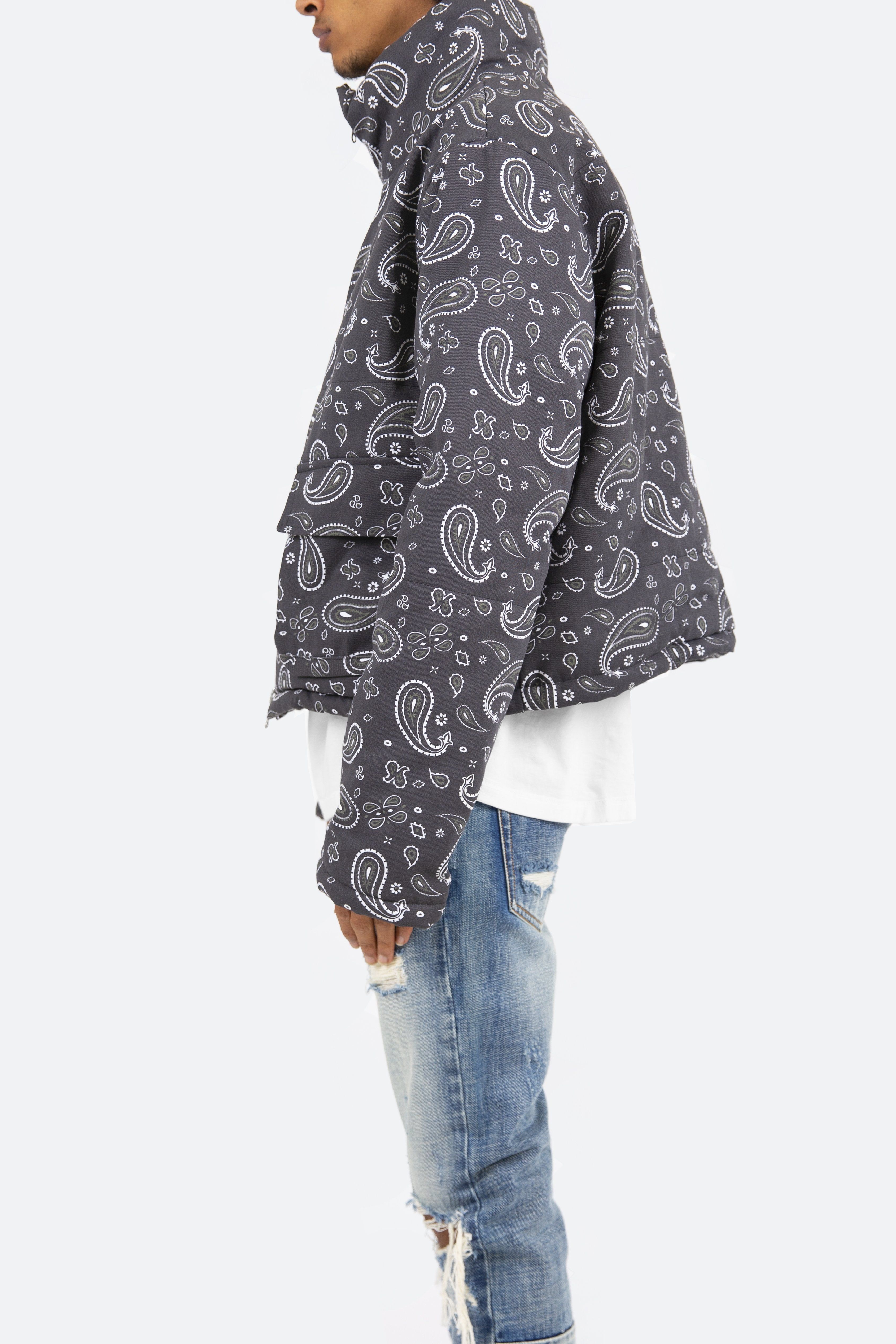 Paisley Cropped Puffer - Black sold by MNML product image thumbnail 5