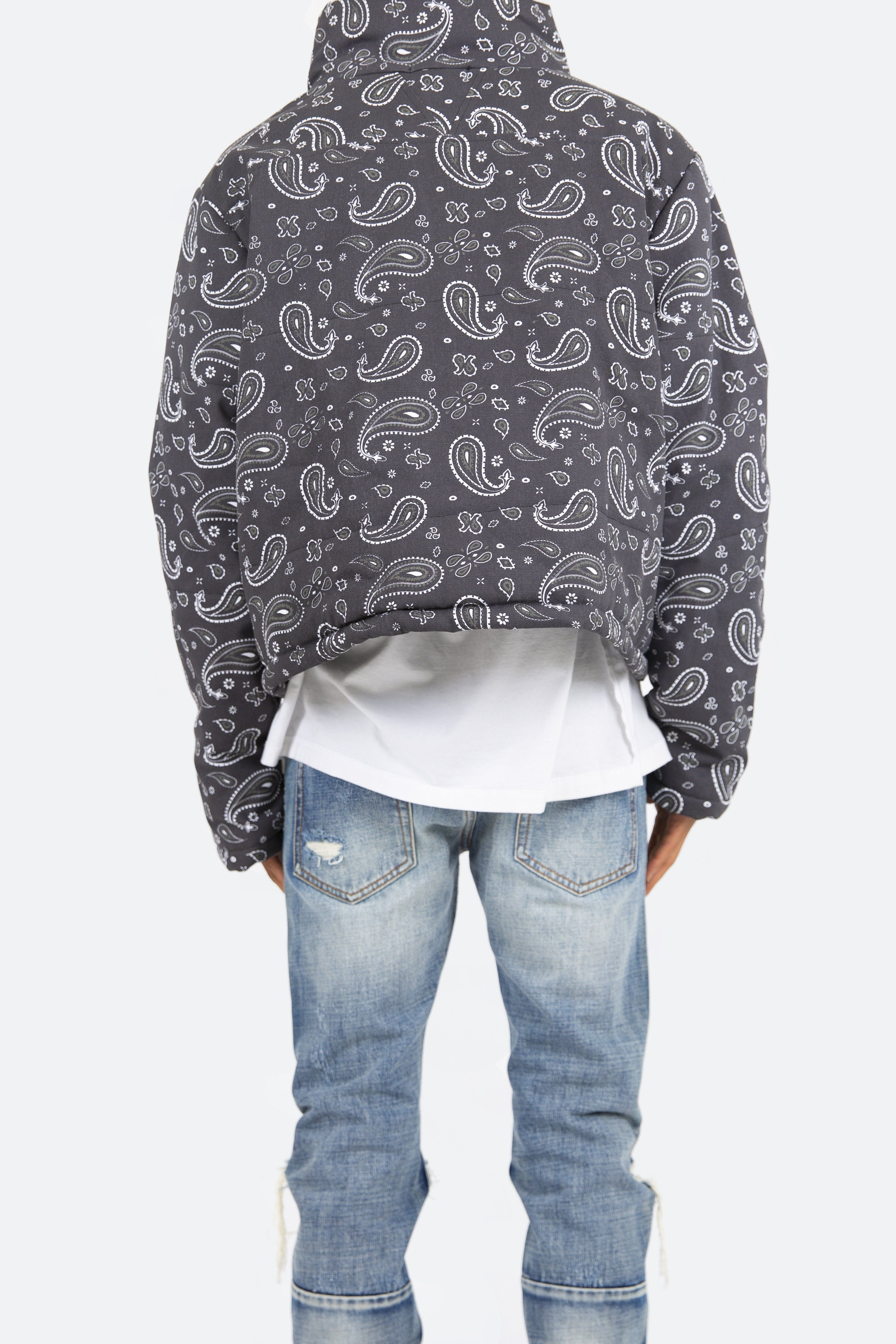 Paisley Cropped Puffer - Black sold by MNML product image thumbnail 6