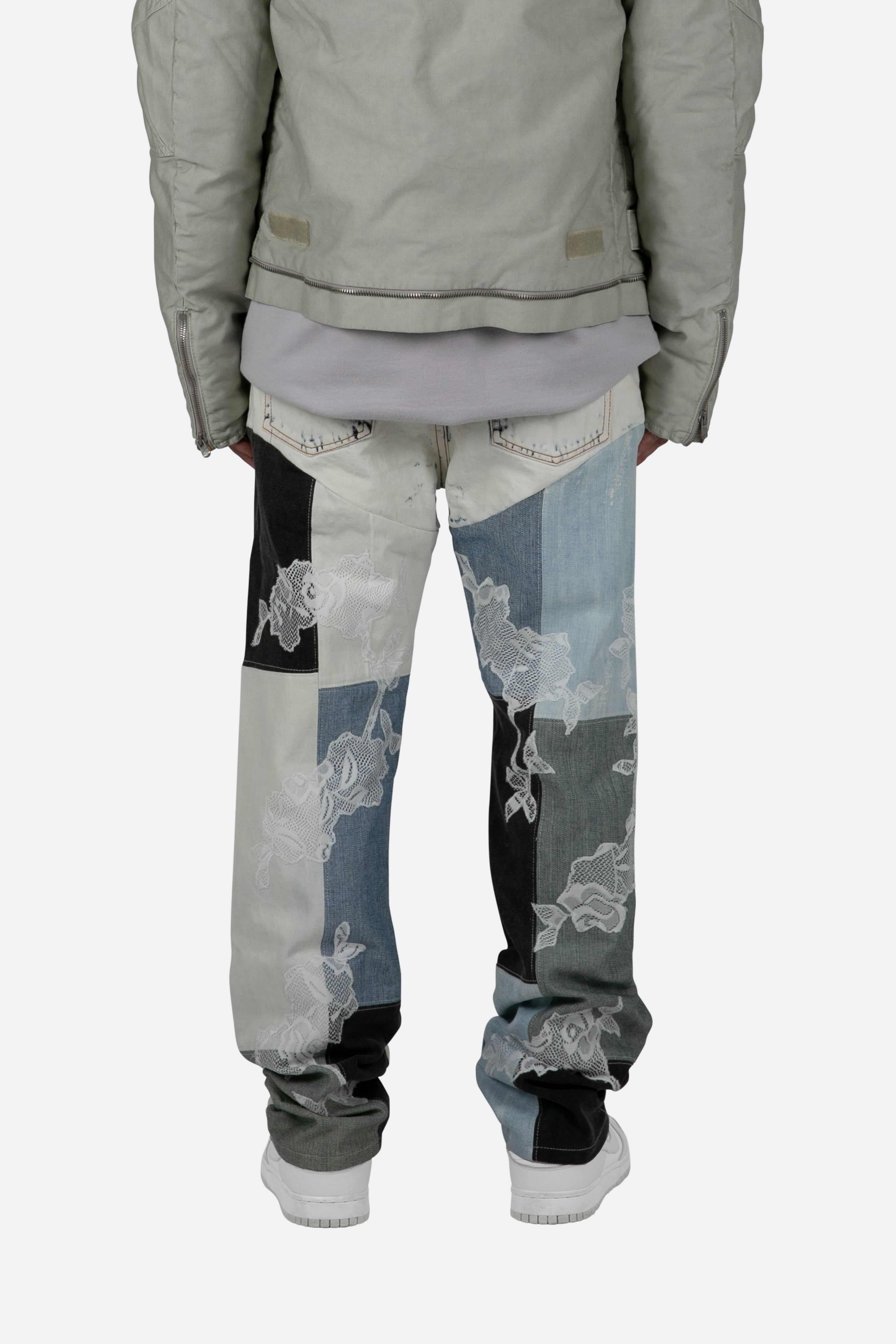 V446 Lace Baggy Denim - Blue/White sold by MNML product image thumbnail 6