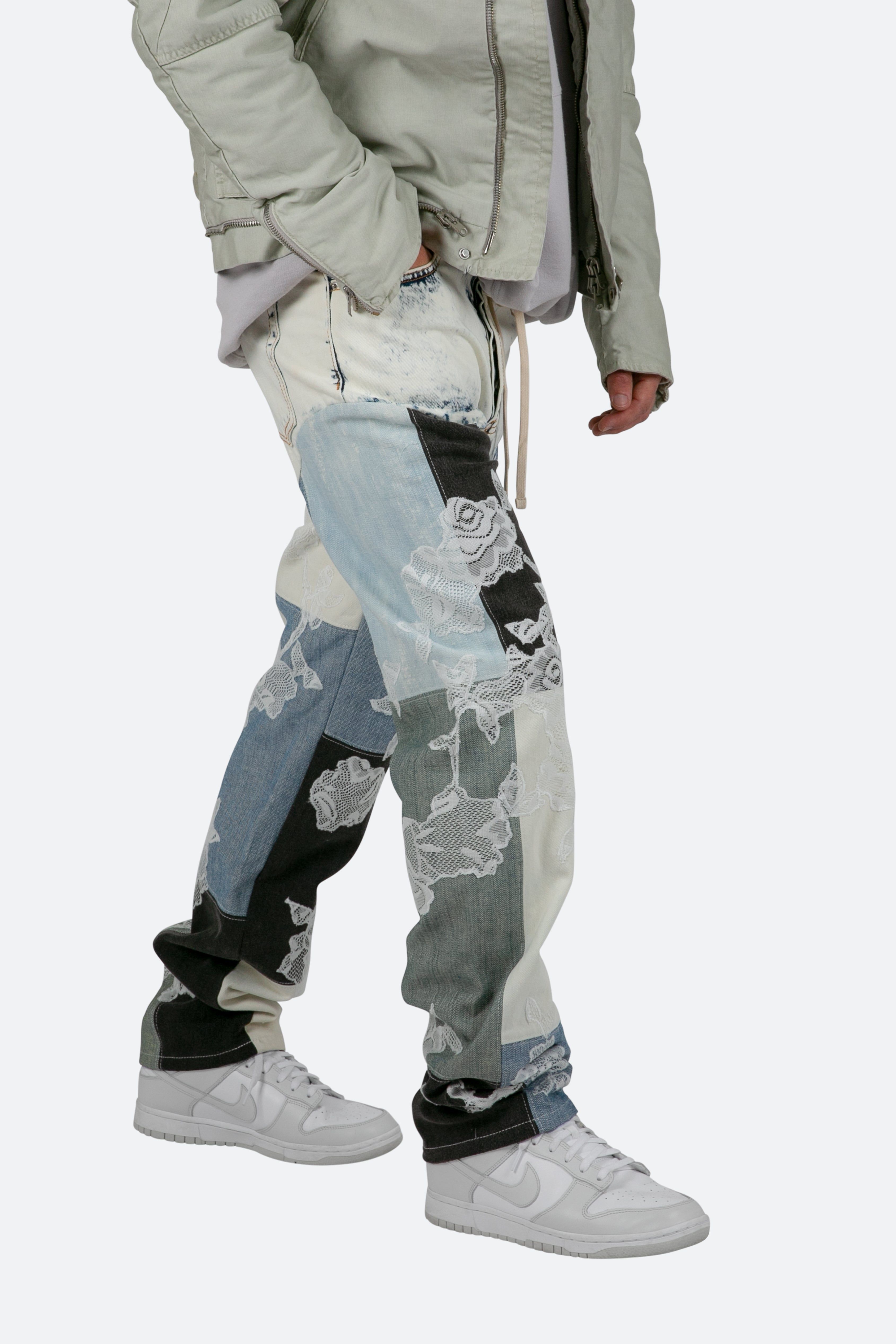 V446 Lace Baggy Denim - Blue/White sold by MNML product image thumbnail 2