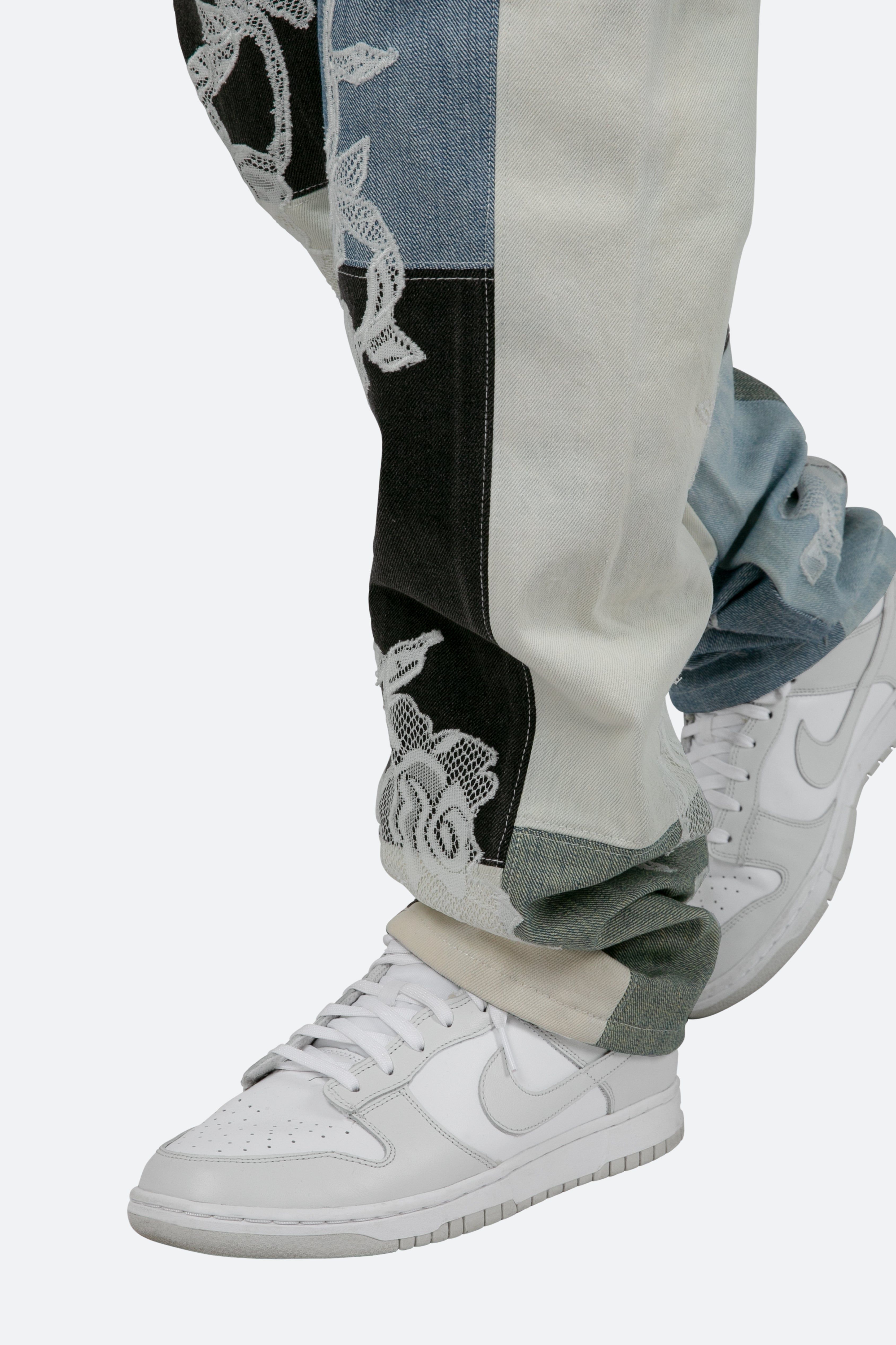 V446 Lace Baggy Denim - Blue/White sold by MNML product image thumbnail 8