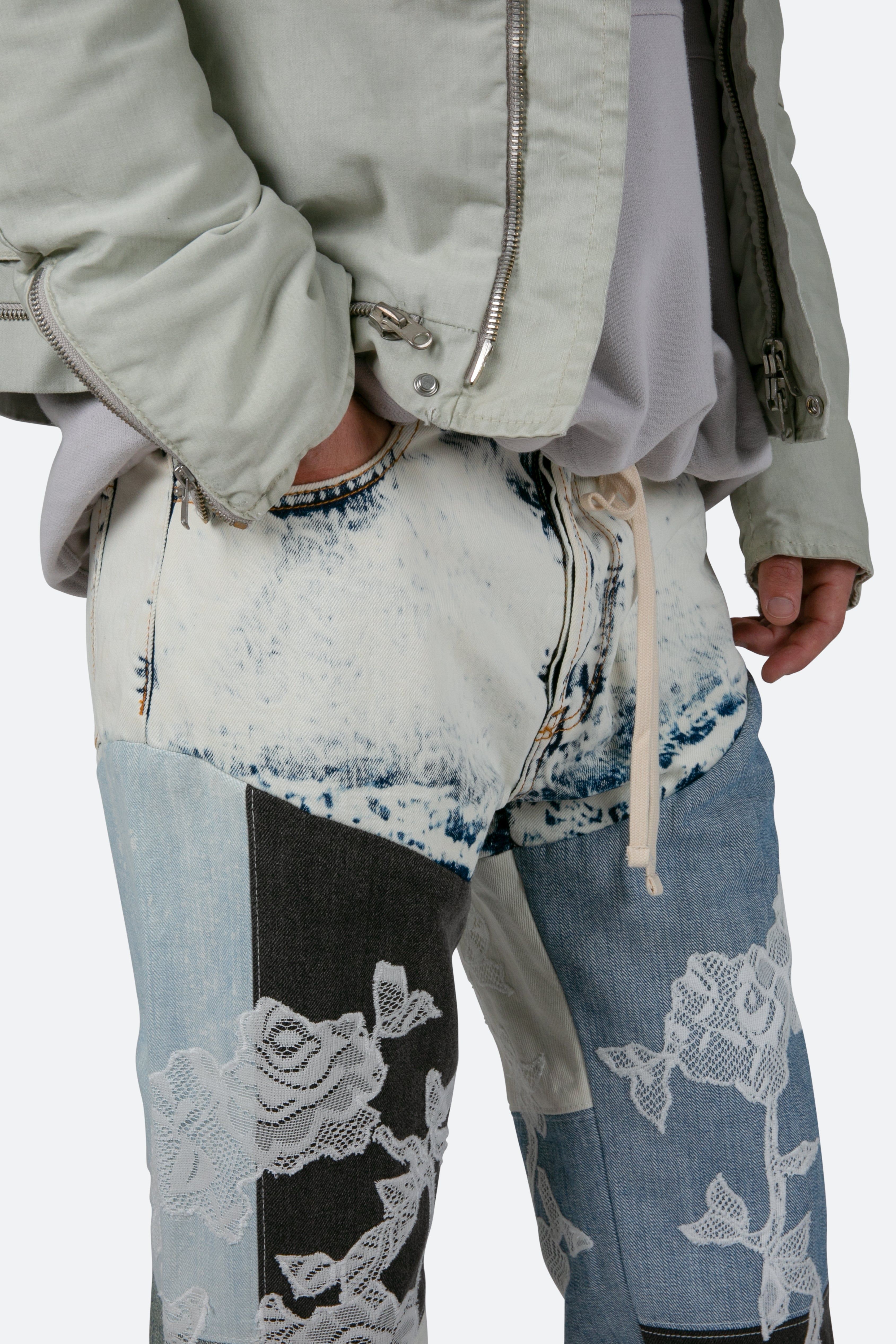 V446 Lace Baggy Denim - Blue/White sold by MNML product image thumbnail 7