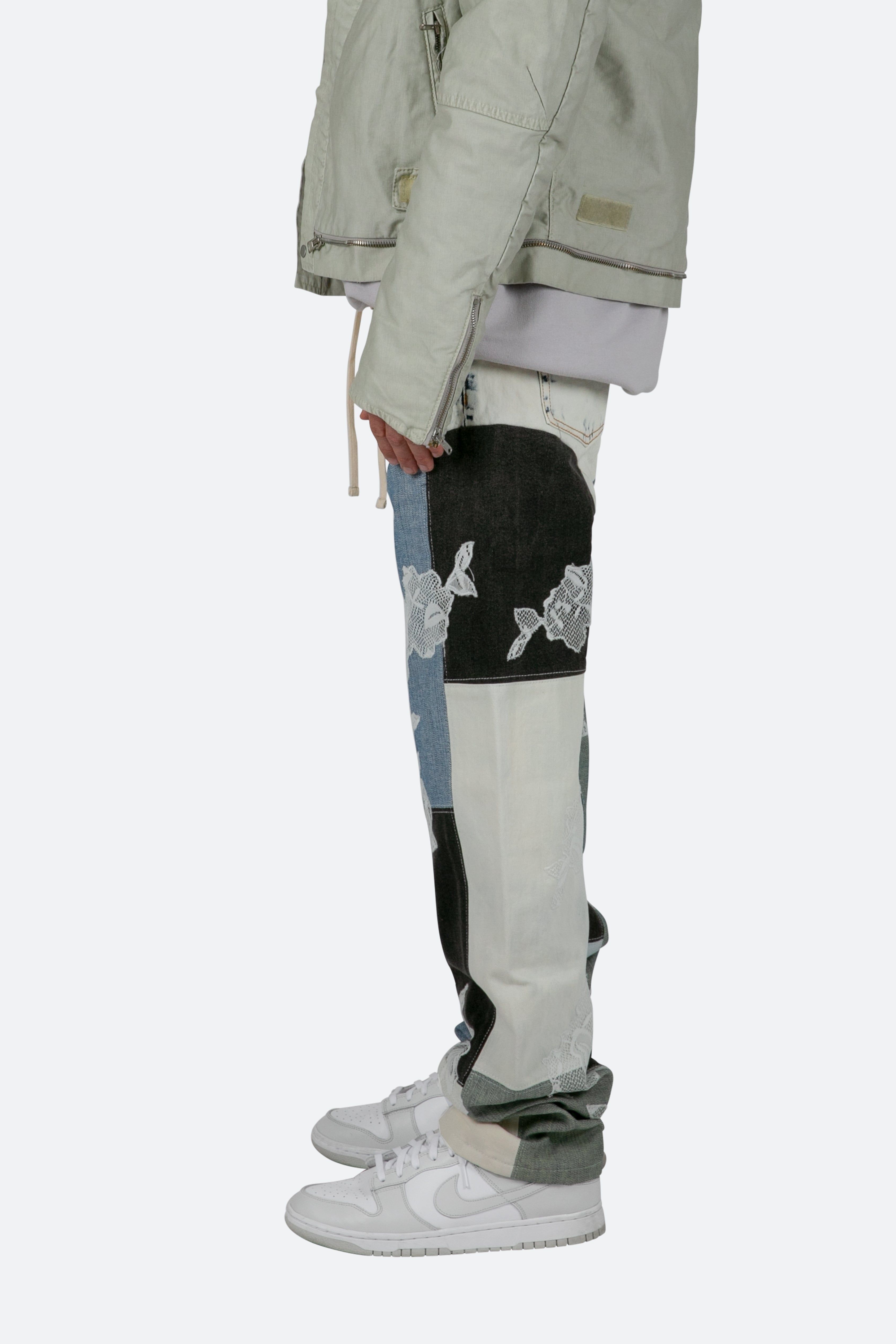 V446 Lace Baggy Denim - Blue/White sold by MNML product image thumbnail 5