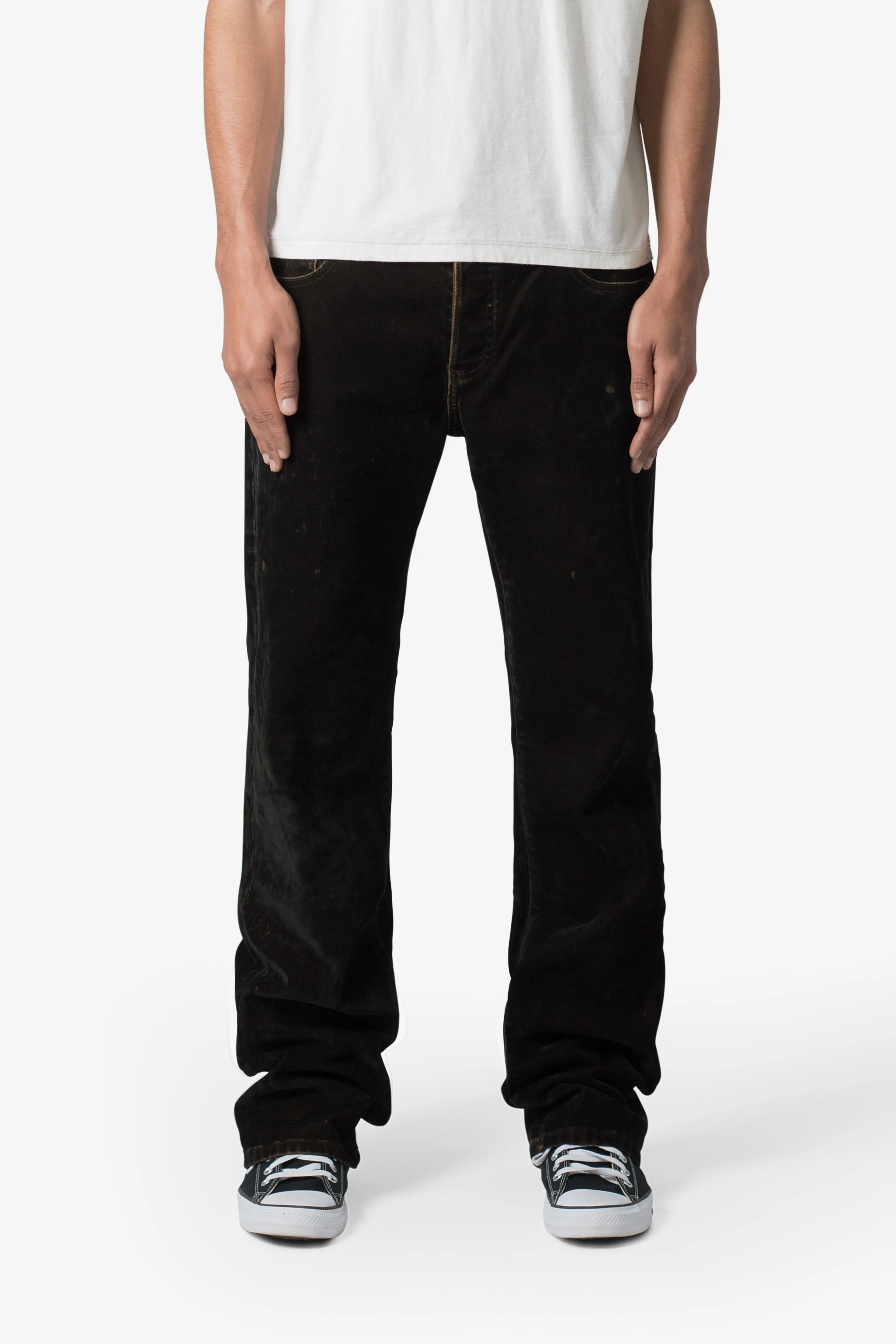 B577 Suede Western Flare Denim - Brown sold by MNML