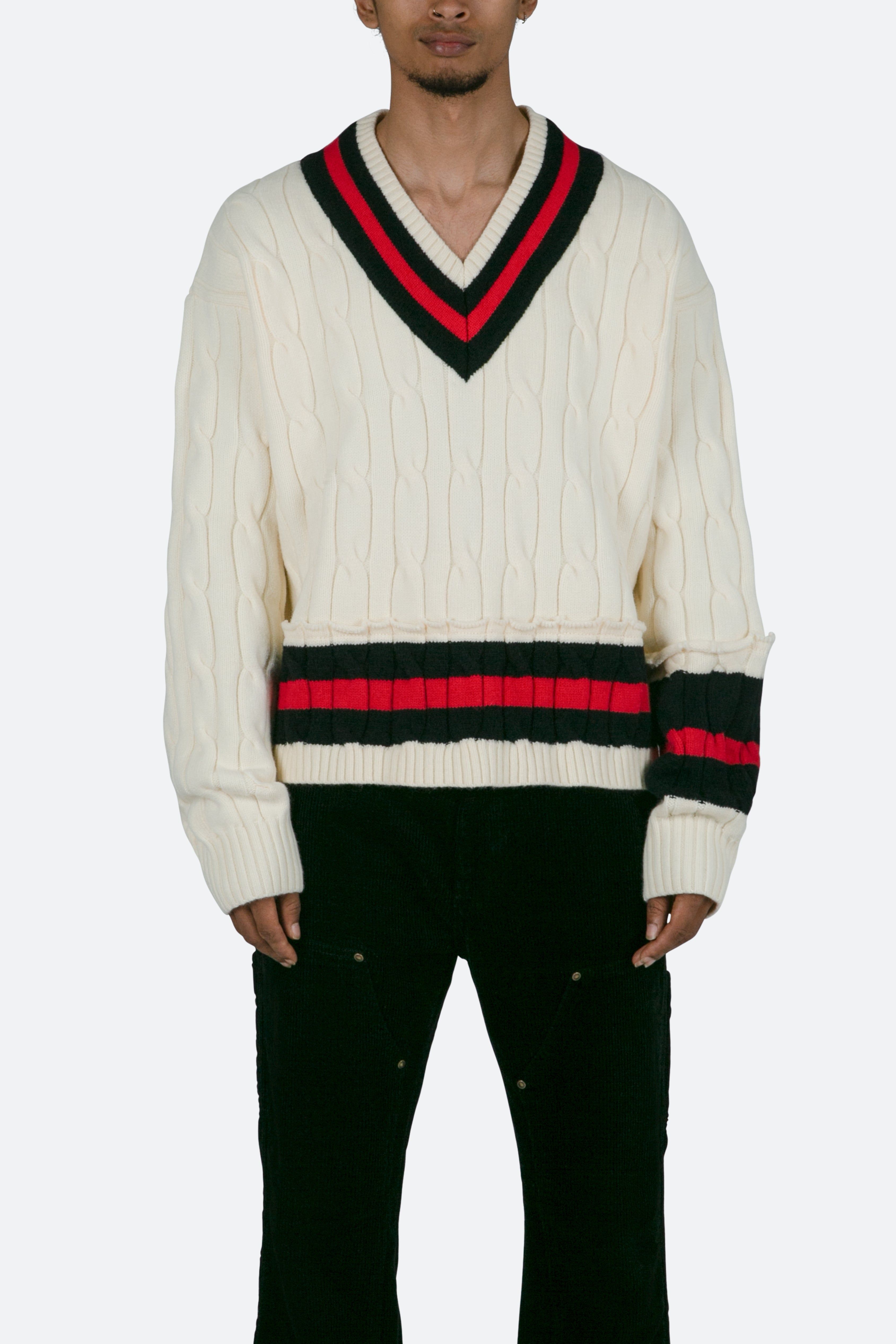 Classic V Neck Sweater - Off White sold by MNML