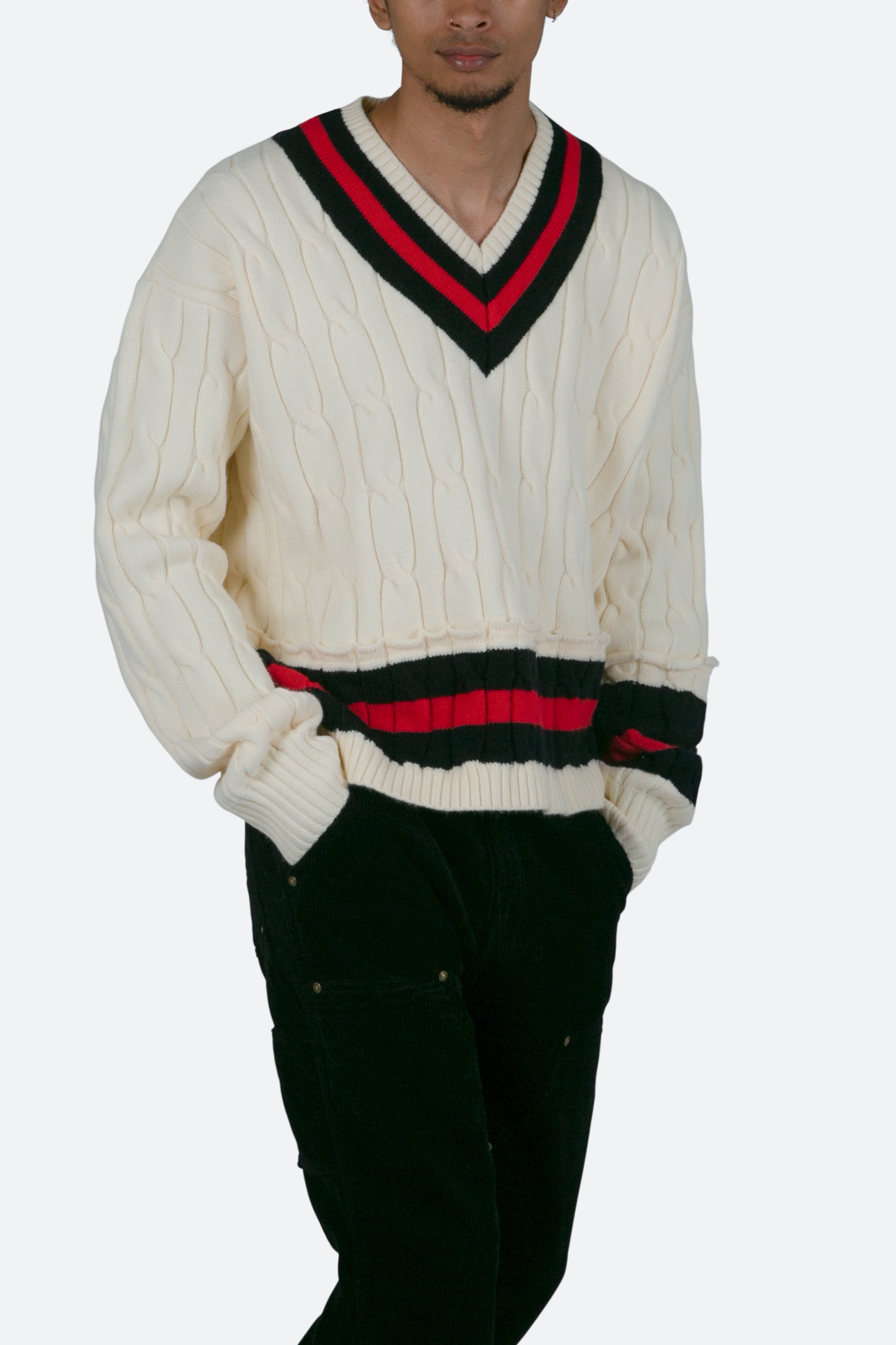 Classic V Neck Sweater - Off White sold by MNML product image thumbnail 2