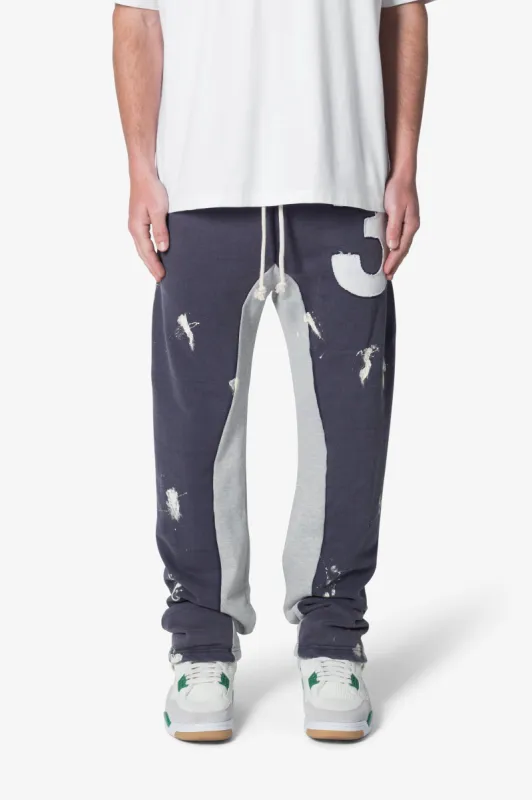 3 Patch Contrast Sweatpants - Blue sold by MNML