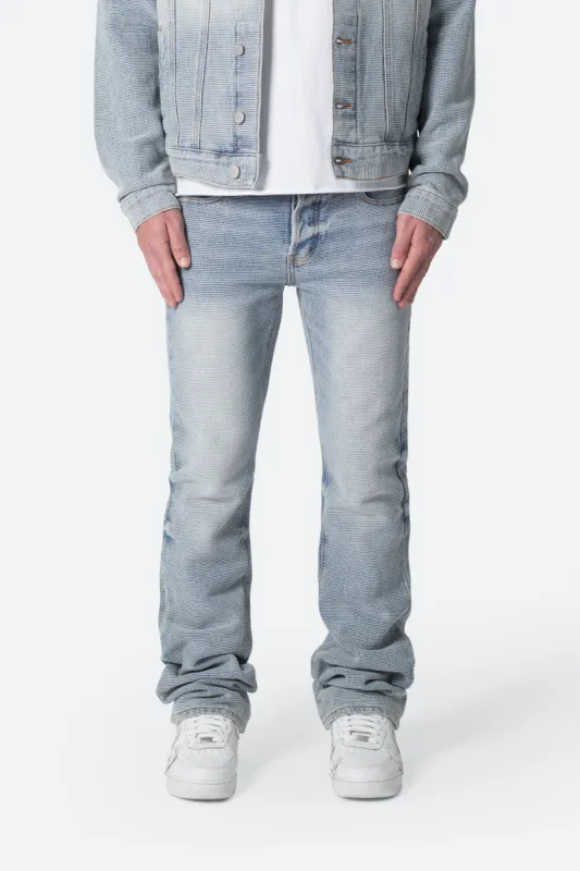 B575 Western Crosshatch Flare Denim - Blue sold by MNML
