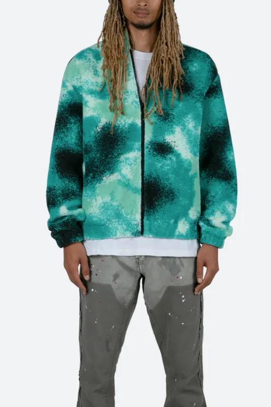 Green Splash Zip Up Jacket - Green/Black sold by MNML
