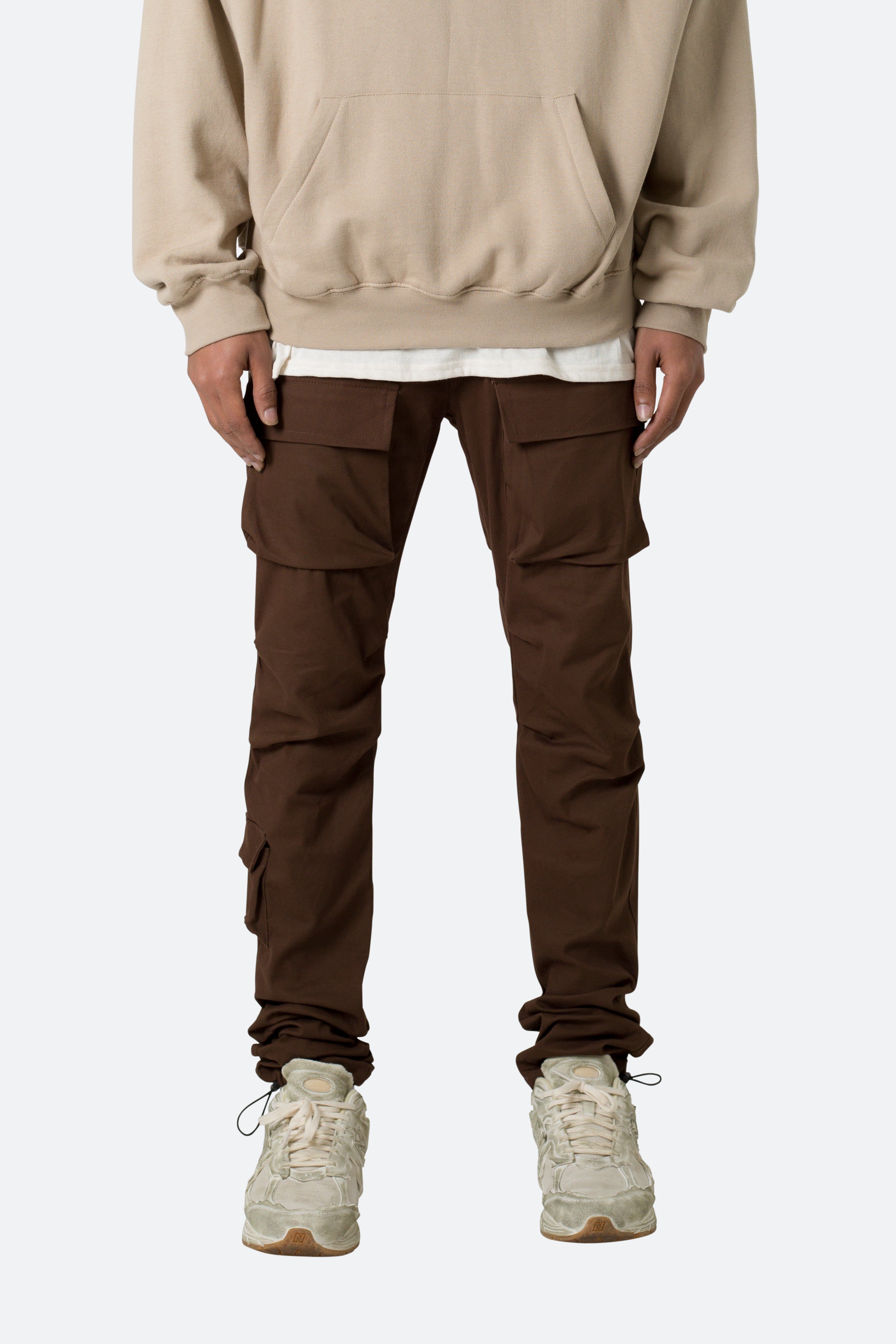 Twill Utility Cargos Pants - Brown sold by MNML