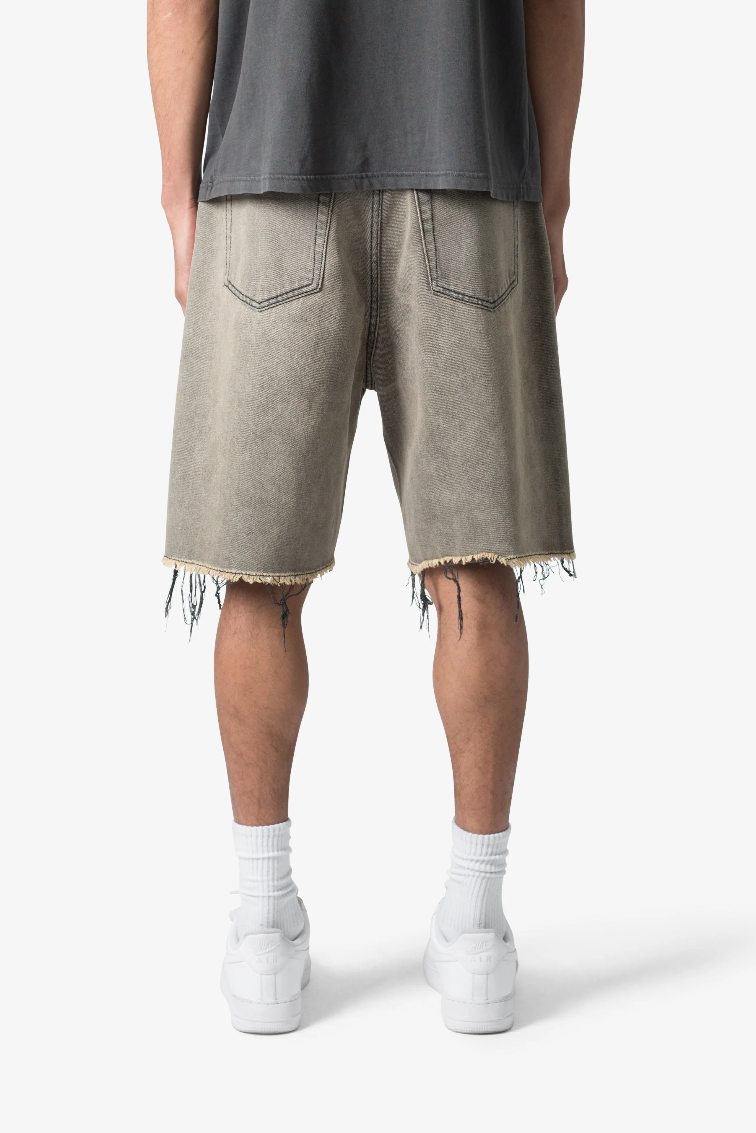 Distressed Mineral Denim Shorts - Brown sold by MNML product image thumbnail 5