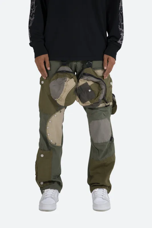 Patchwork Cargo Pants - Olive made by MNML