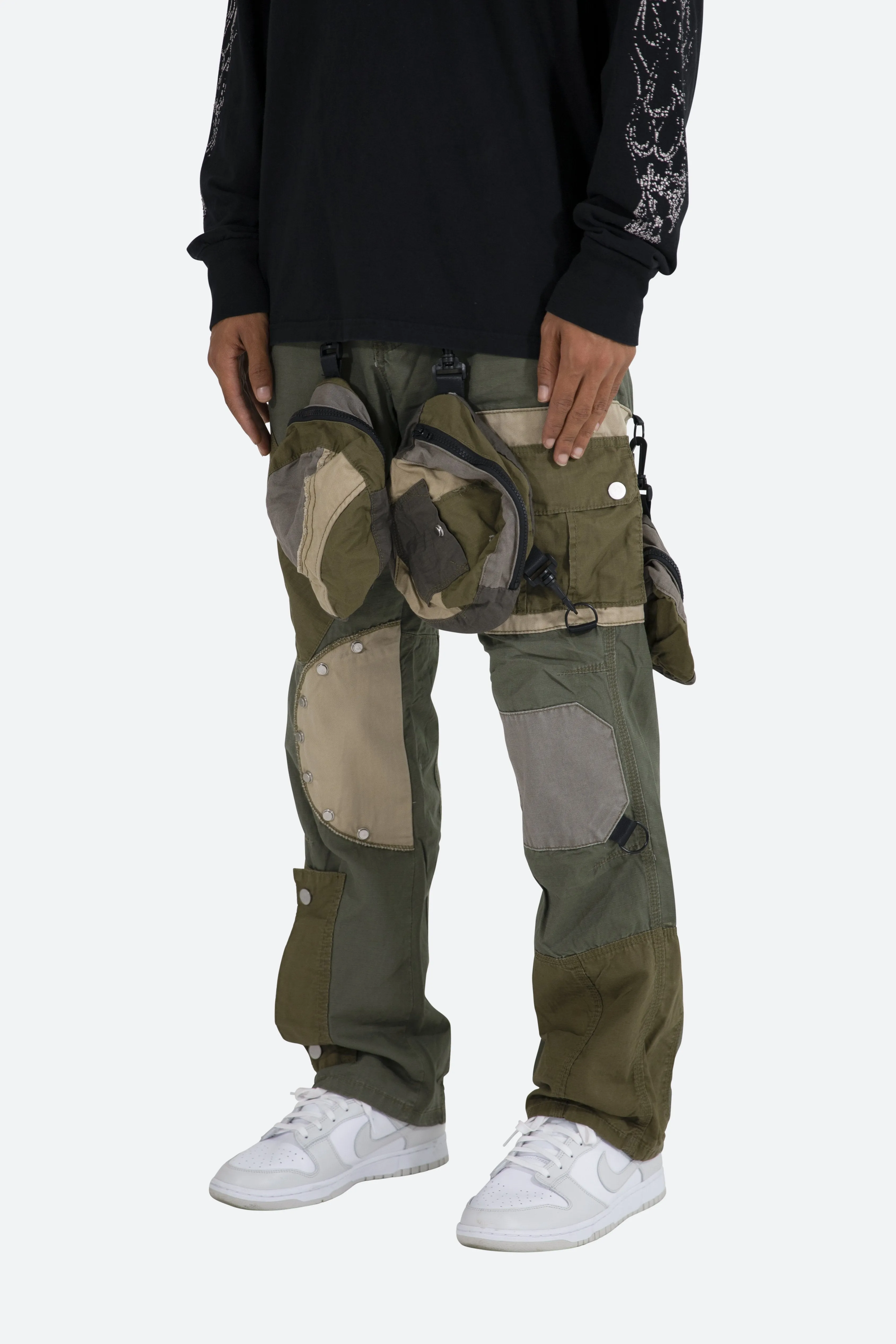 Patchwork Cargo Pants - Olive sold by MNML product image thumbnail 4
