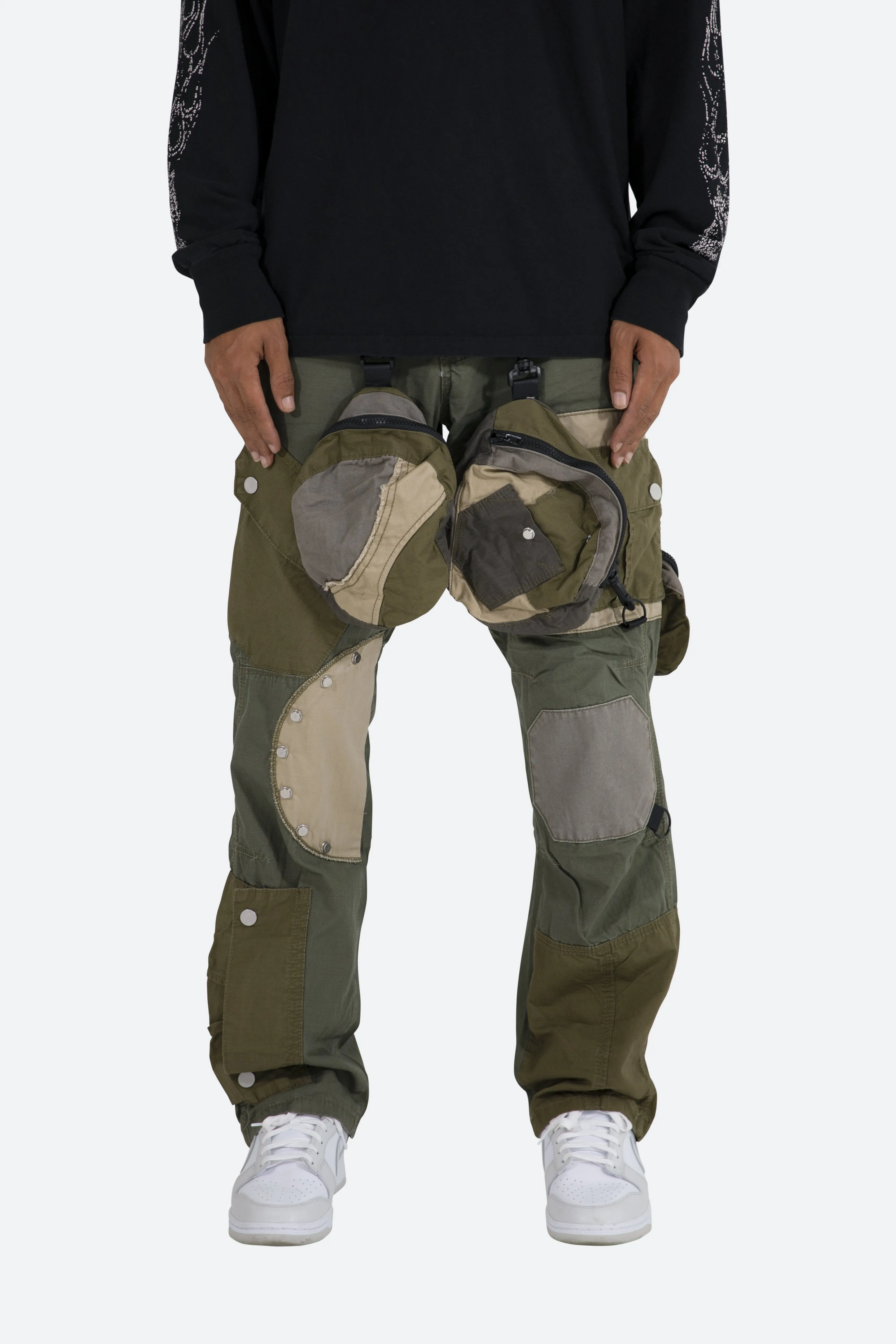 Patchwork Cargo Pants - Olive sold by MNML product image thumbnail 3