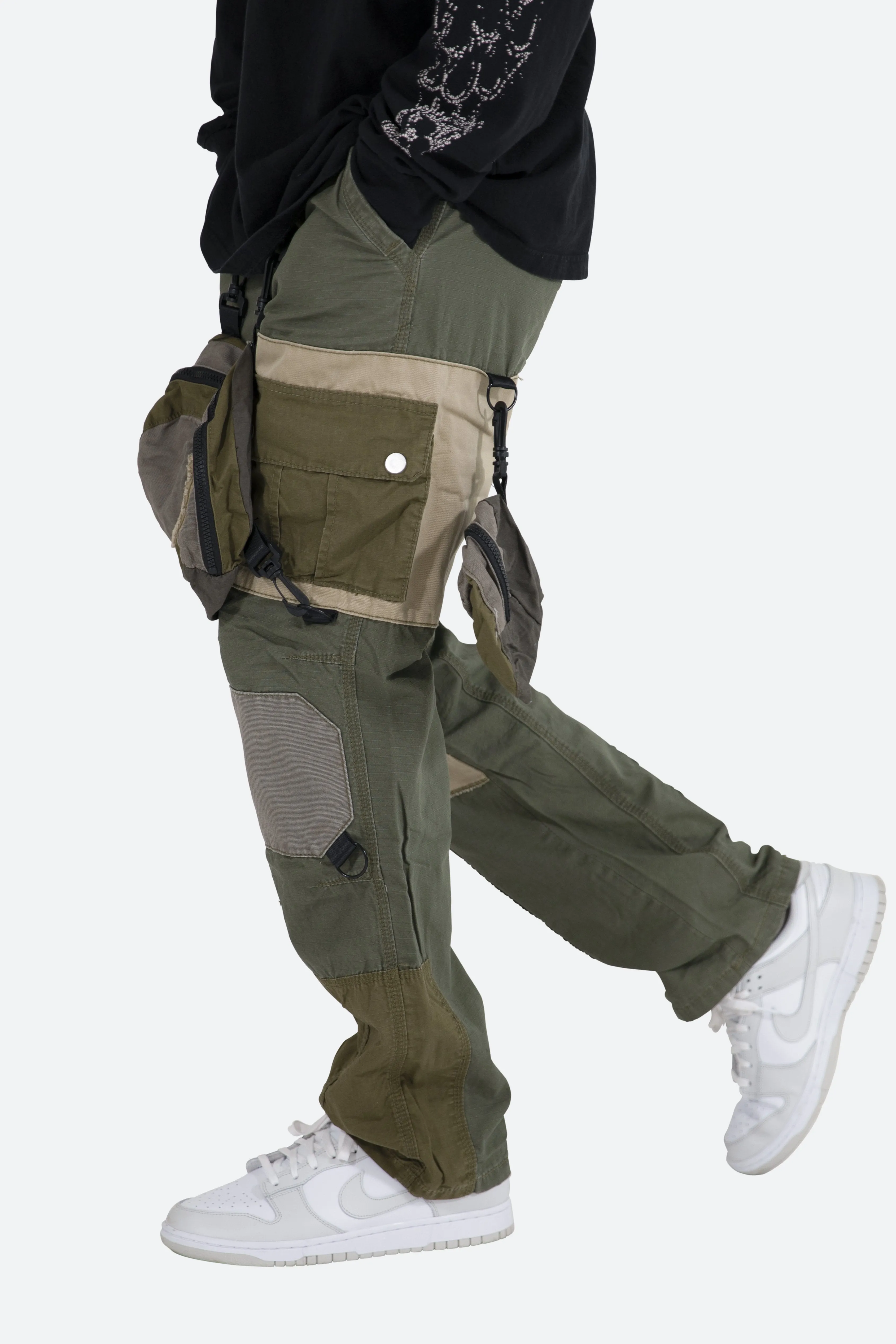 Patchwork Cargo Pants - Olive sold by MNML product image thumbnail 2