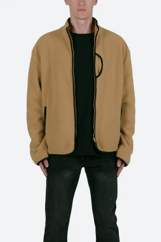 Contrast Zip Up Jacket - Brown sold by MNML