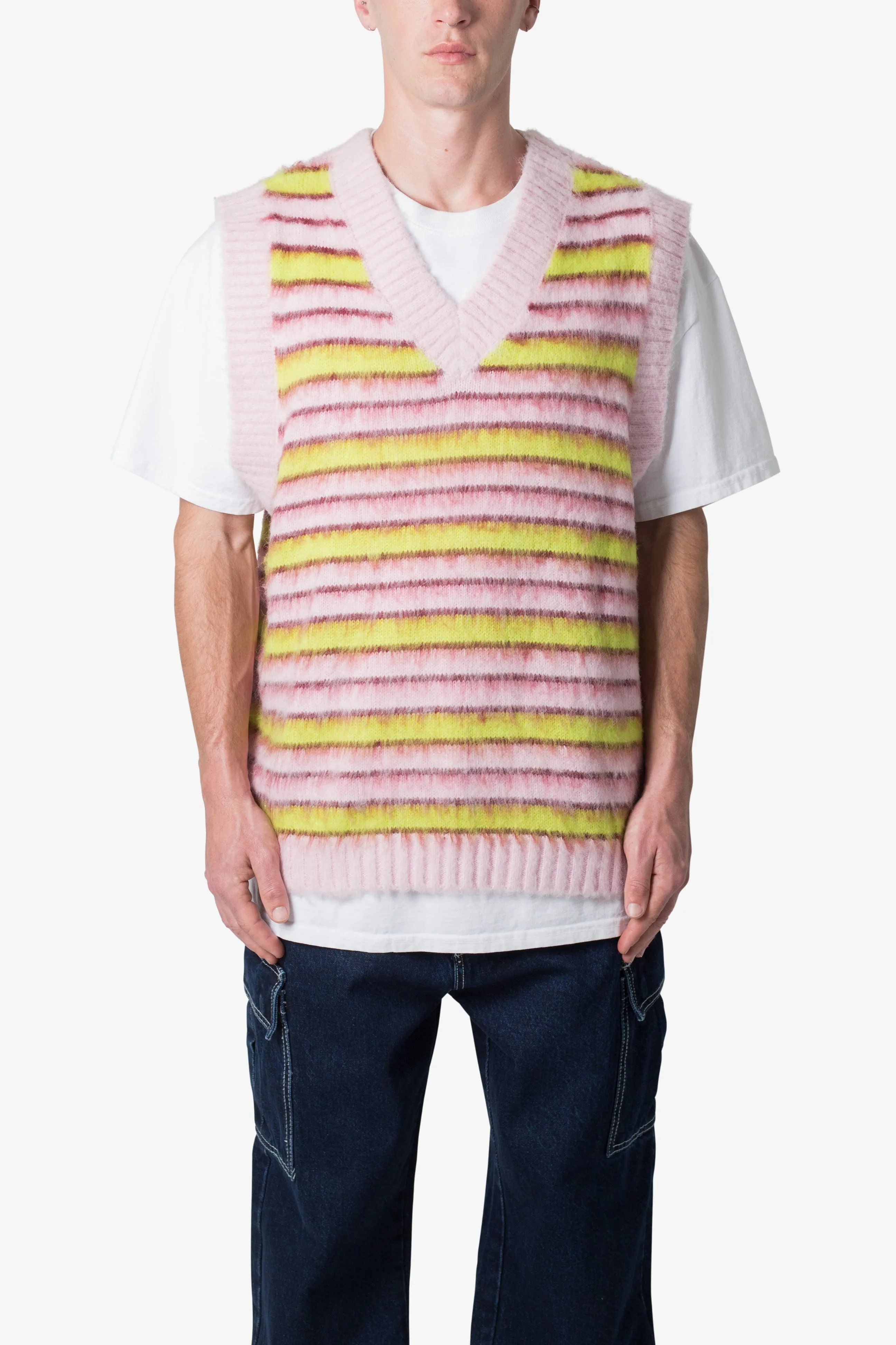 Striped Mohair Sweater Vest - Purple sold by MNML product image thumbnail 2