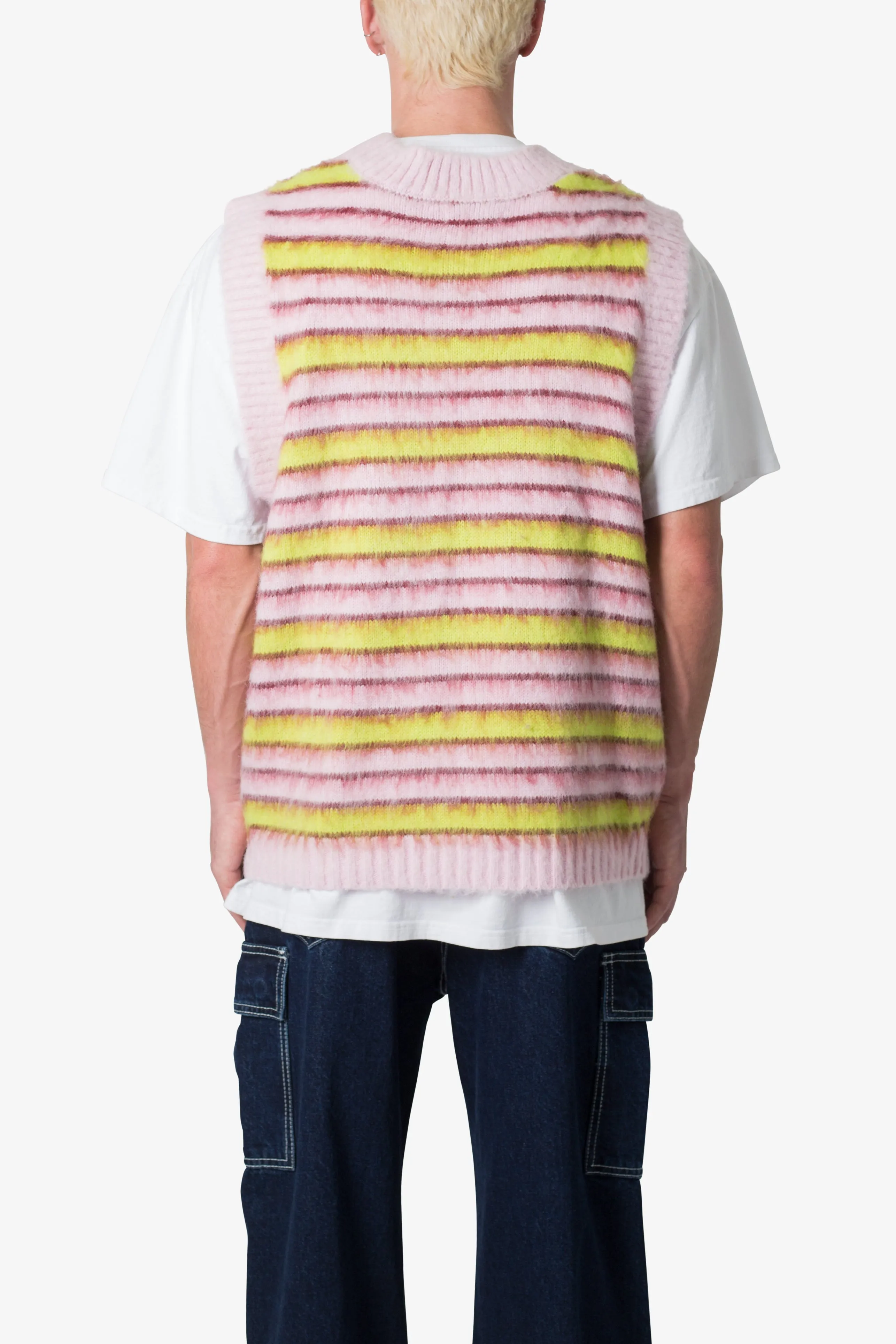 Striped Mohair Sweater Vest - Purple sold by MNML product image thumbnail 5
