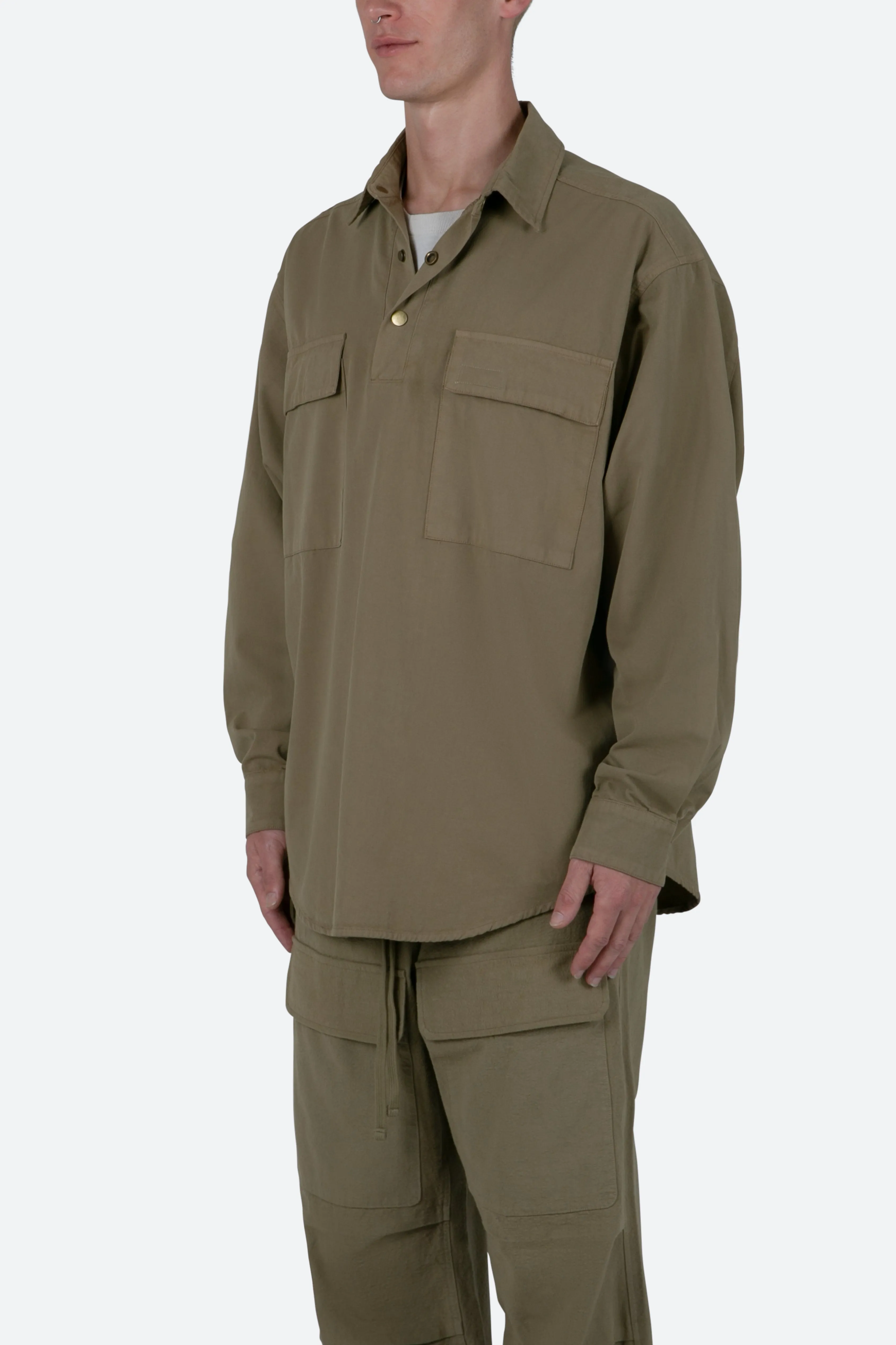 Oversized Utility Shirt - Olive sold by MNML product image thumbnail 4