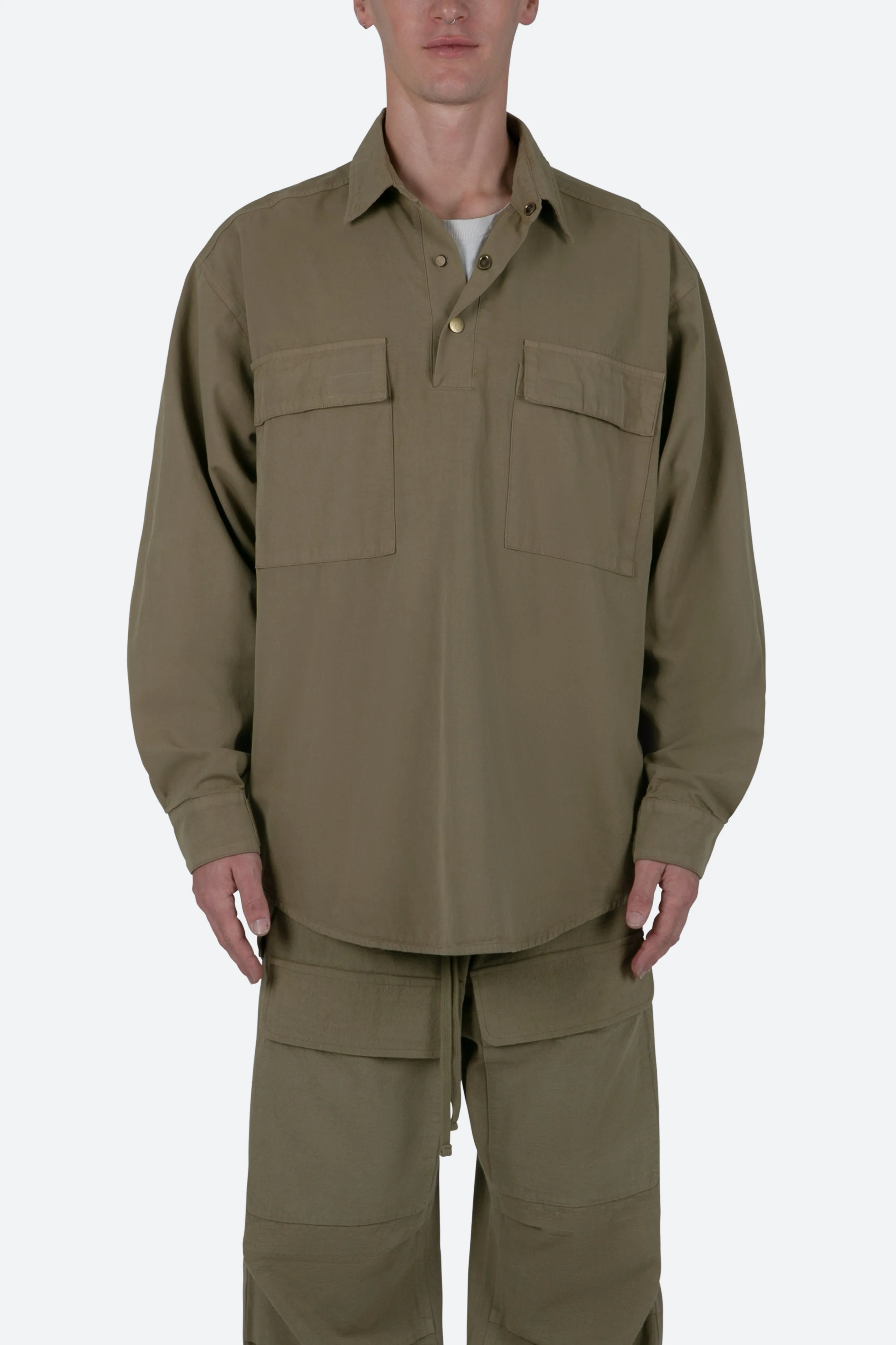 Oversized Utility Shirt - Olive sold by MNML product image thumbnail 3