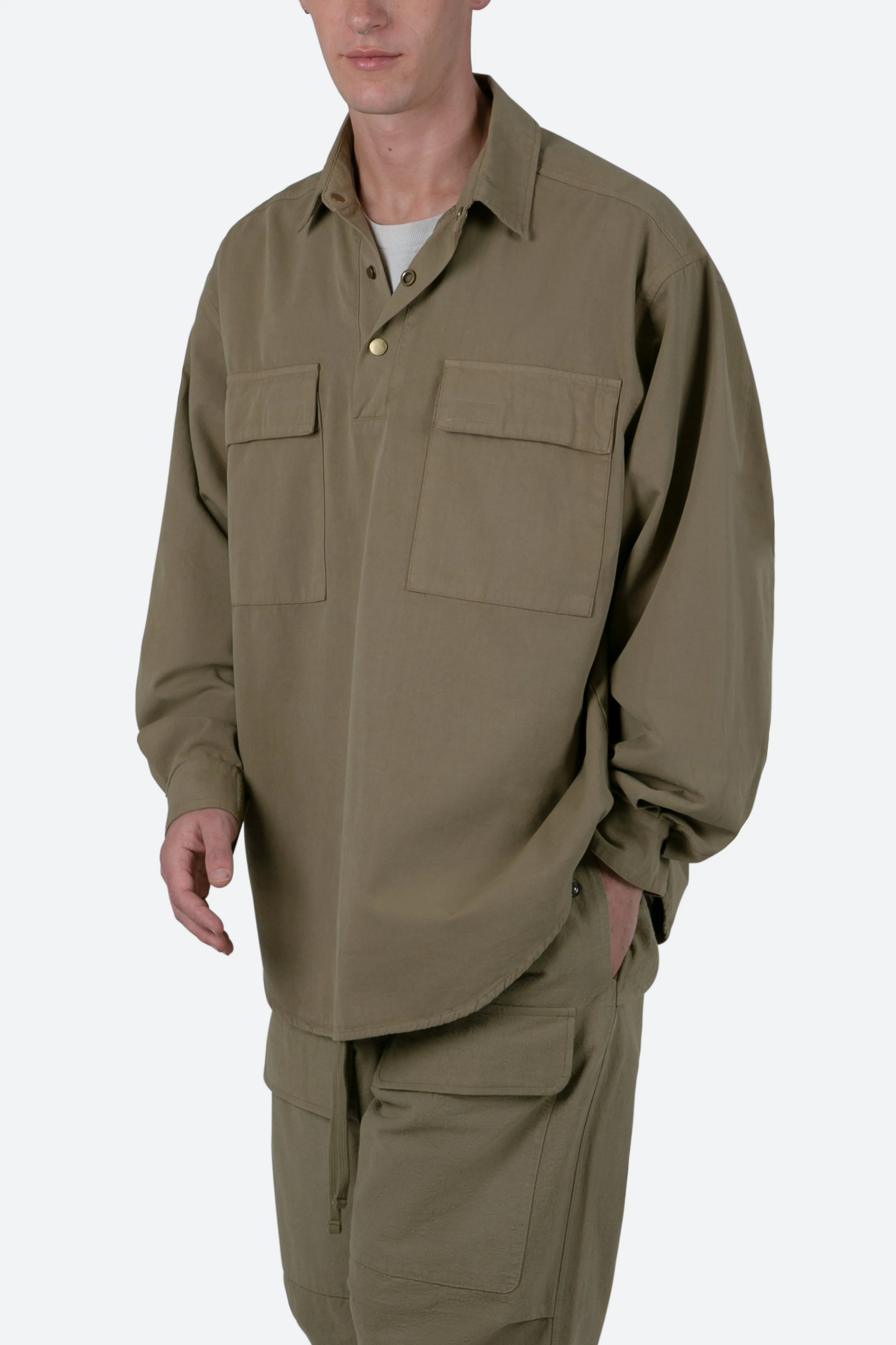 Oversized Utility Shirt - Olive sold by MNML product image thumbnail 2