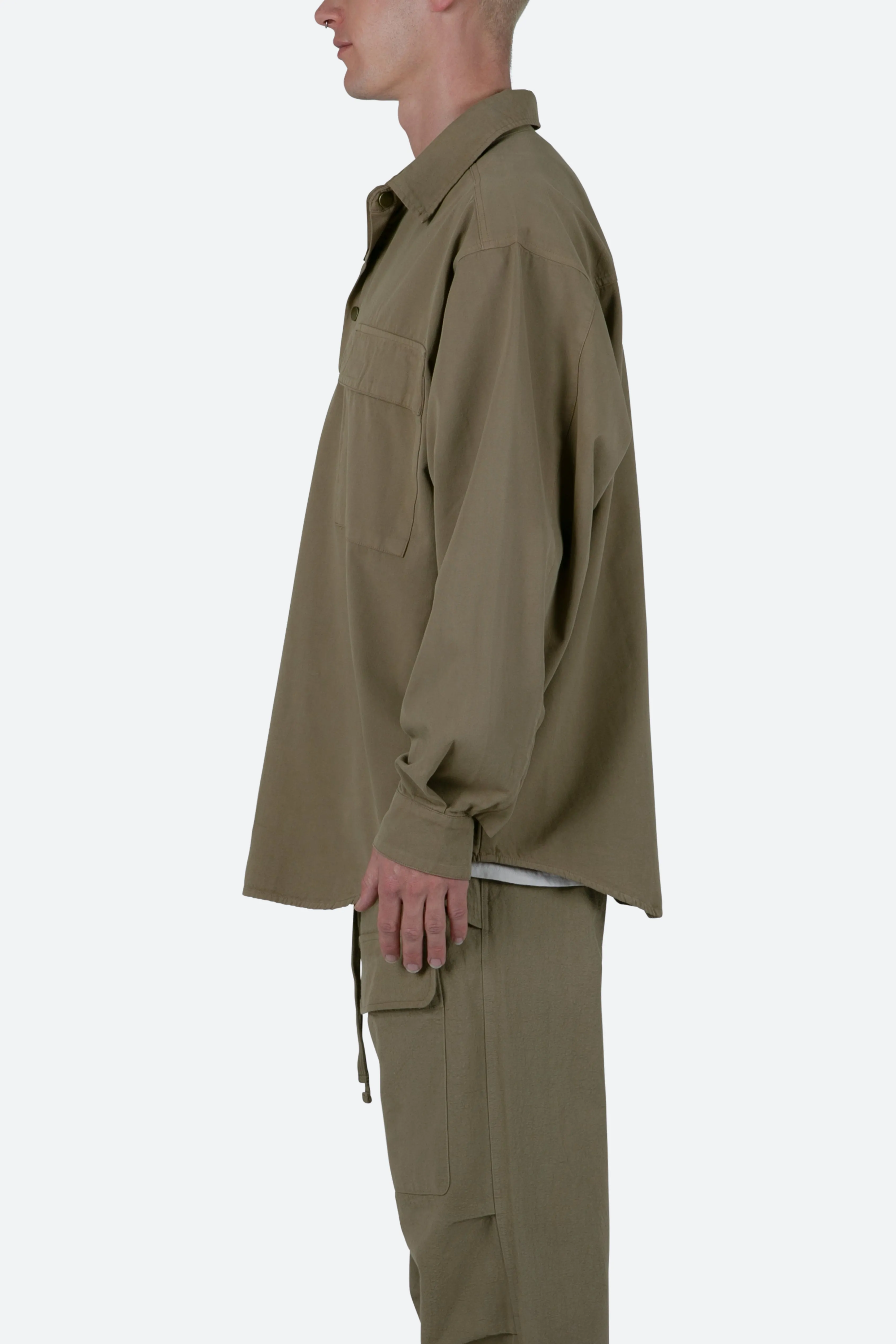 Oversized Utility Shirt - Olive sold by MNML product image thumbnail 5