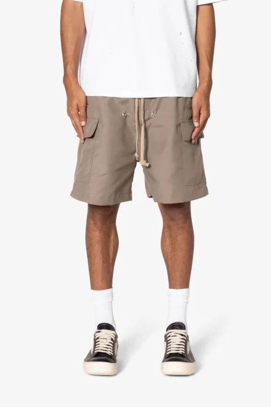 Rave Double Cargo Shorts - Olive sold by MNML